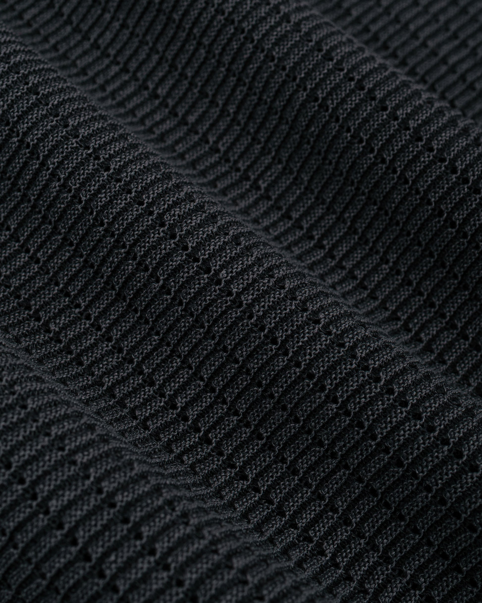 lost & found Beams Plus Beams Plus Knit Polo 'Washi' 2 Tone Black