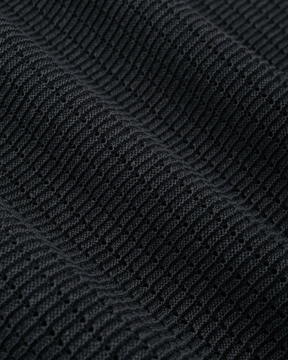 lost & found Beams Plus Beams Plus Knit Polo 'Washi' 2 Tone Black