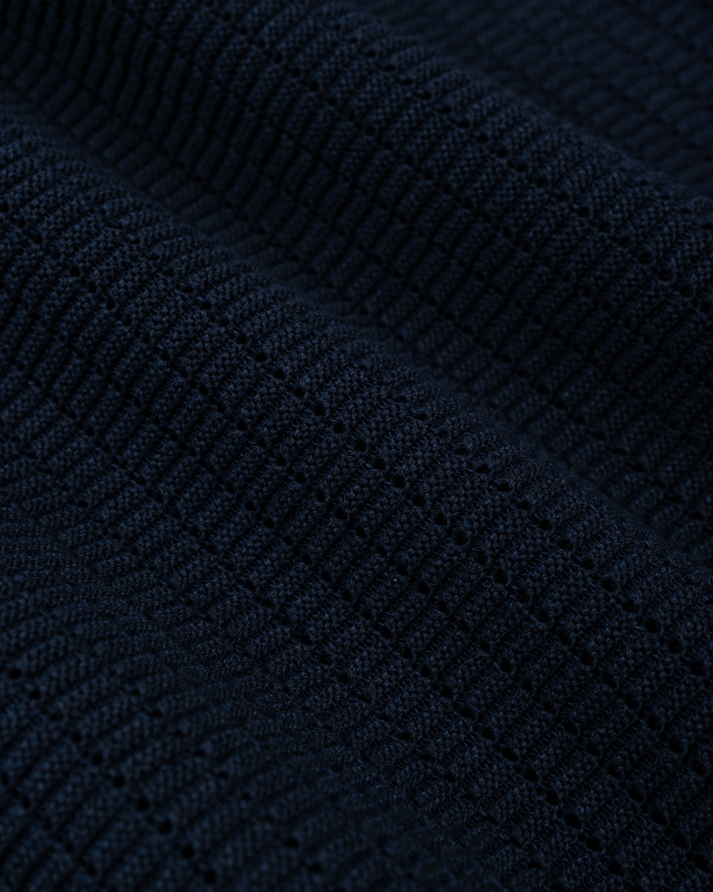 lost & found Beams Plus Beams Plus Knit Polo 'Washi' 2 Tone Navy