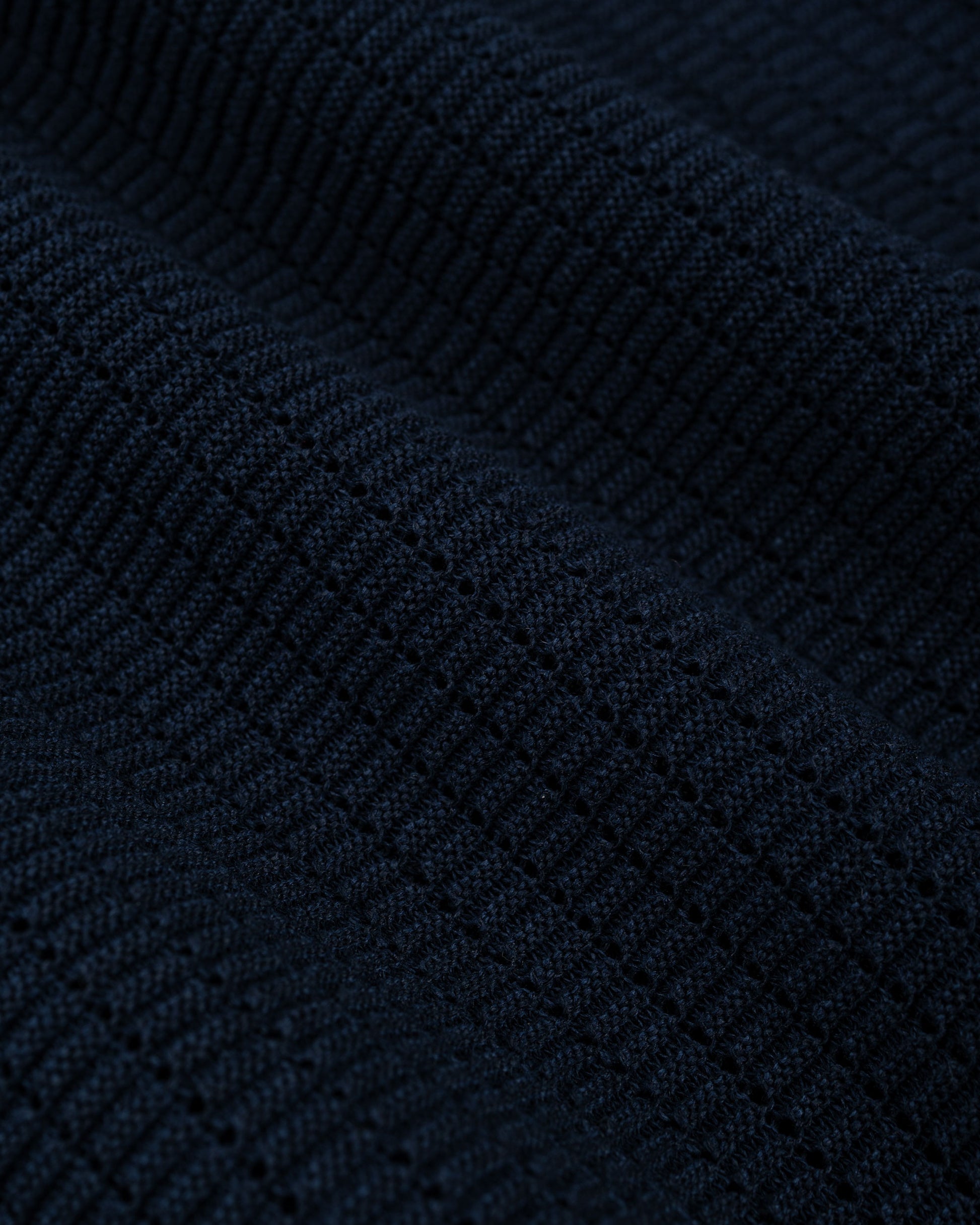lost & found Beams Plus Beams Plus Knit Polo 'Washi' 2 Tone Navy