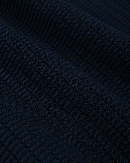 lost & found Beams Plus Beams Plus Knit Polo 'Washi' 2 Tone Navy