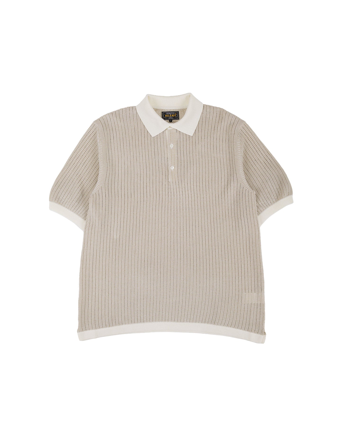 lost & found Beams Plus Beams Plus Knit Polo 'Washi' 2 Tone Off White
