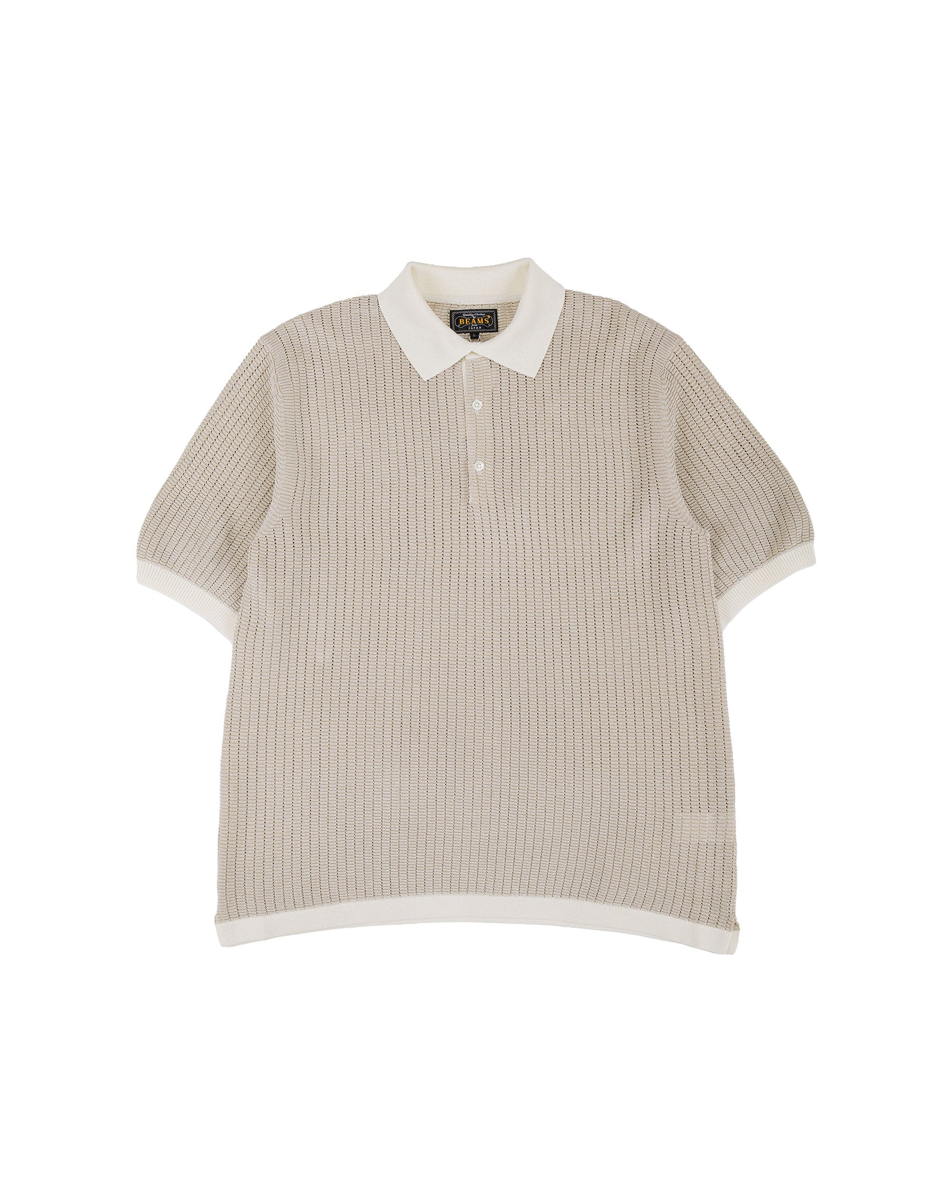 lost & found Beams Plus Beams Plus Knit Polo 'Washi' 2 Tone Off White