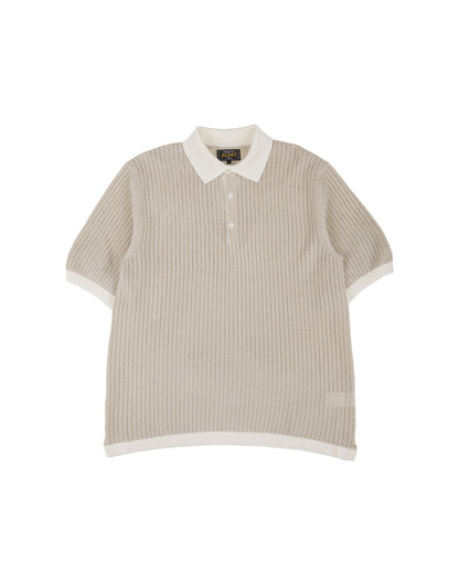 lost & found Beams Plus Beams Plus Knit Polo 'Washi' 2 Tone Off White