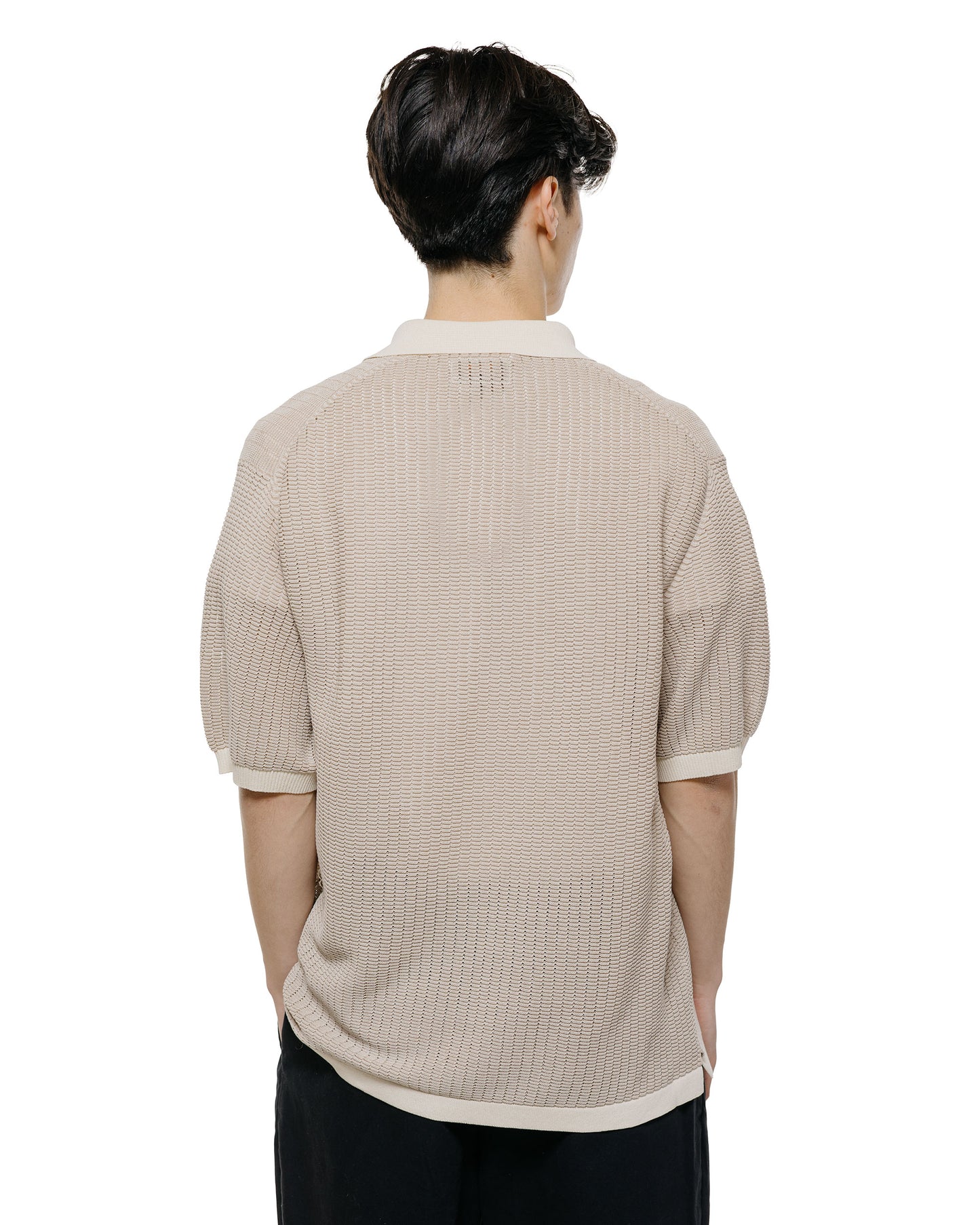 lost & found Beams Plus Beams Plus Knit Polo 'Washi' 2 Tone Off White