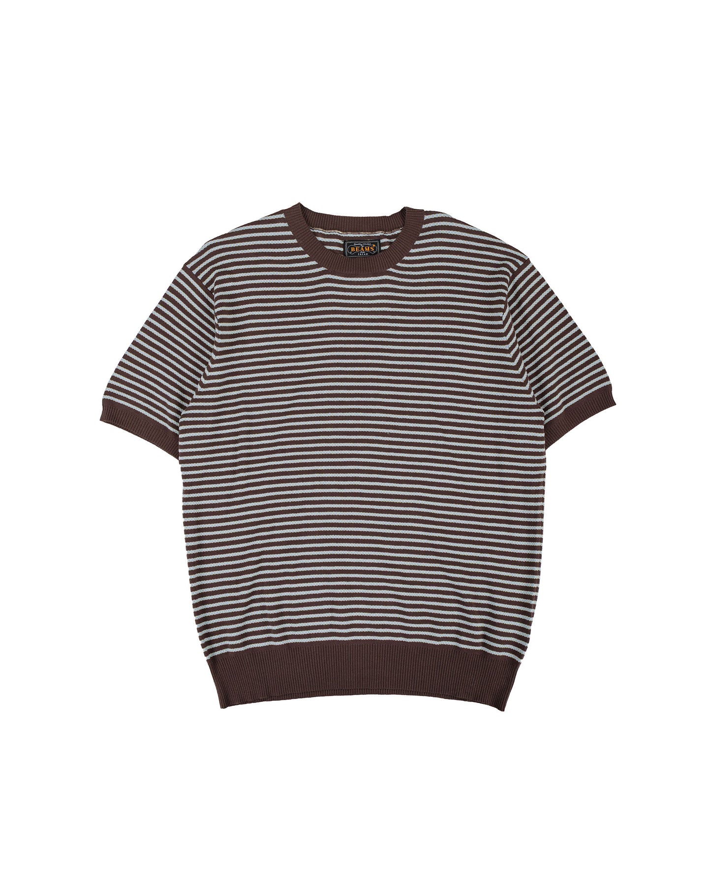 lost & found Beams Plus Beams Plus Knit Tee Dot Pattern Jacquard Brown