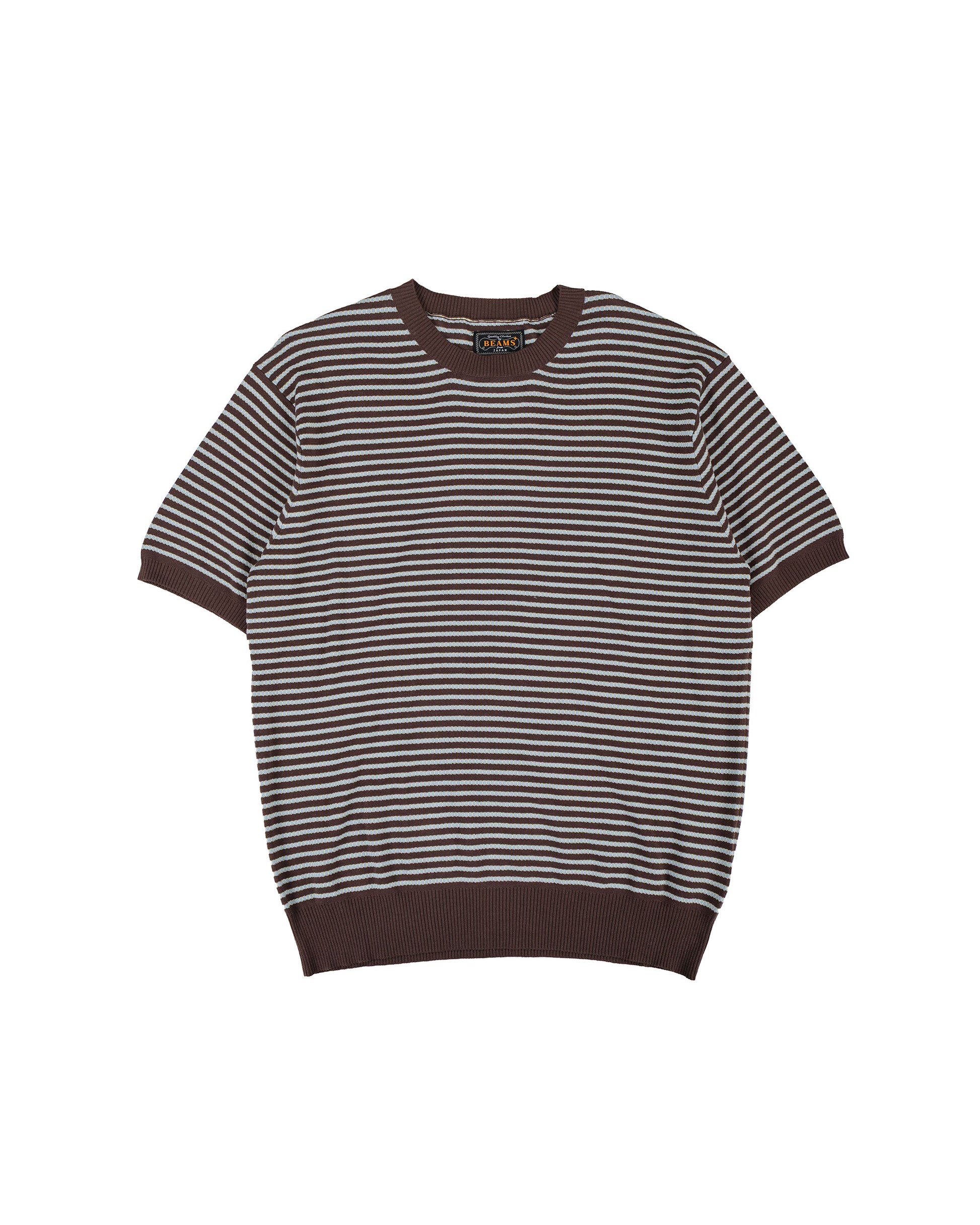 lost & found Beams Plus Beams Plus Knit Tee Dot Pattern Jacquard Brown