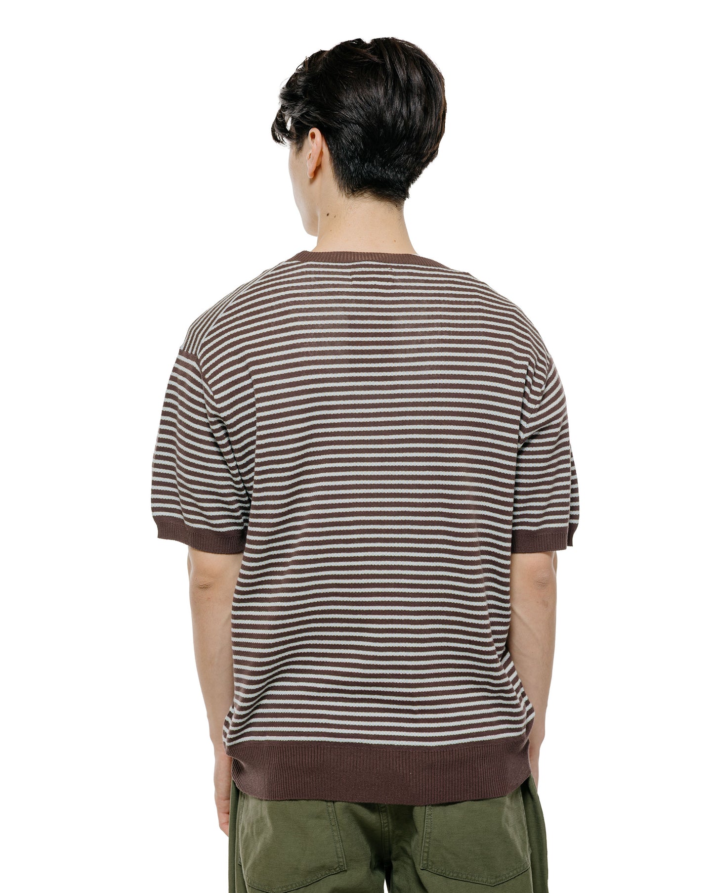 lost & found Beams Plus Beams Plus Knit Tee Dot Pattern Jacquard Brown