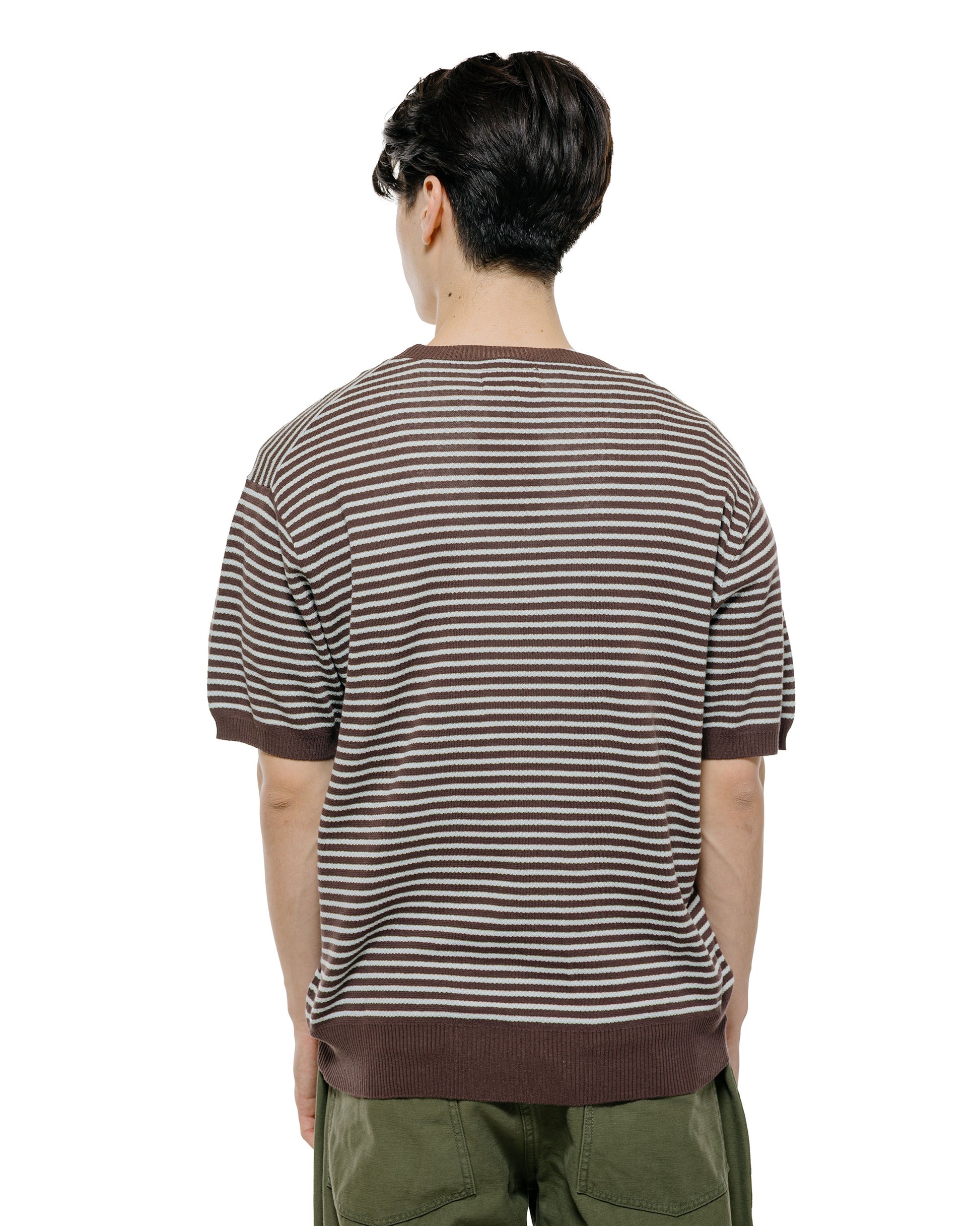 lost & found Beams Plus Beams Plus Knit Tee Dot Pattern Jacquard Brown