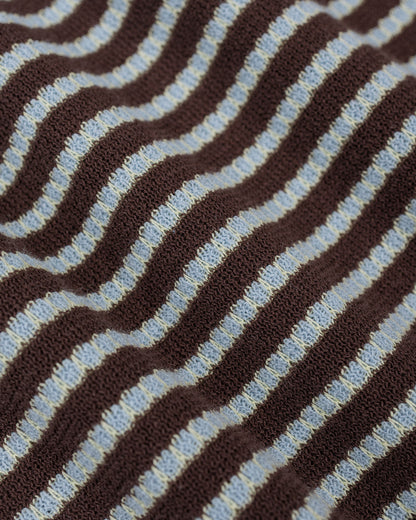 lost & found Beams Plus Beams Plus Knit Tee Dot Pattern Jacquard Brown