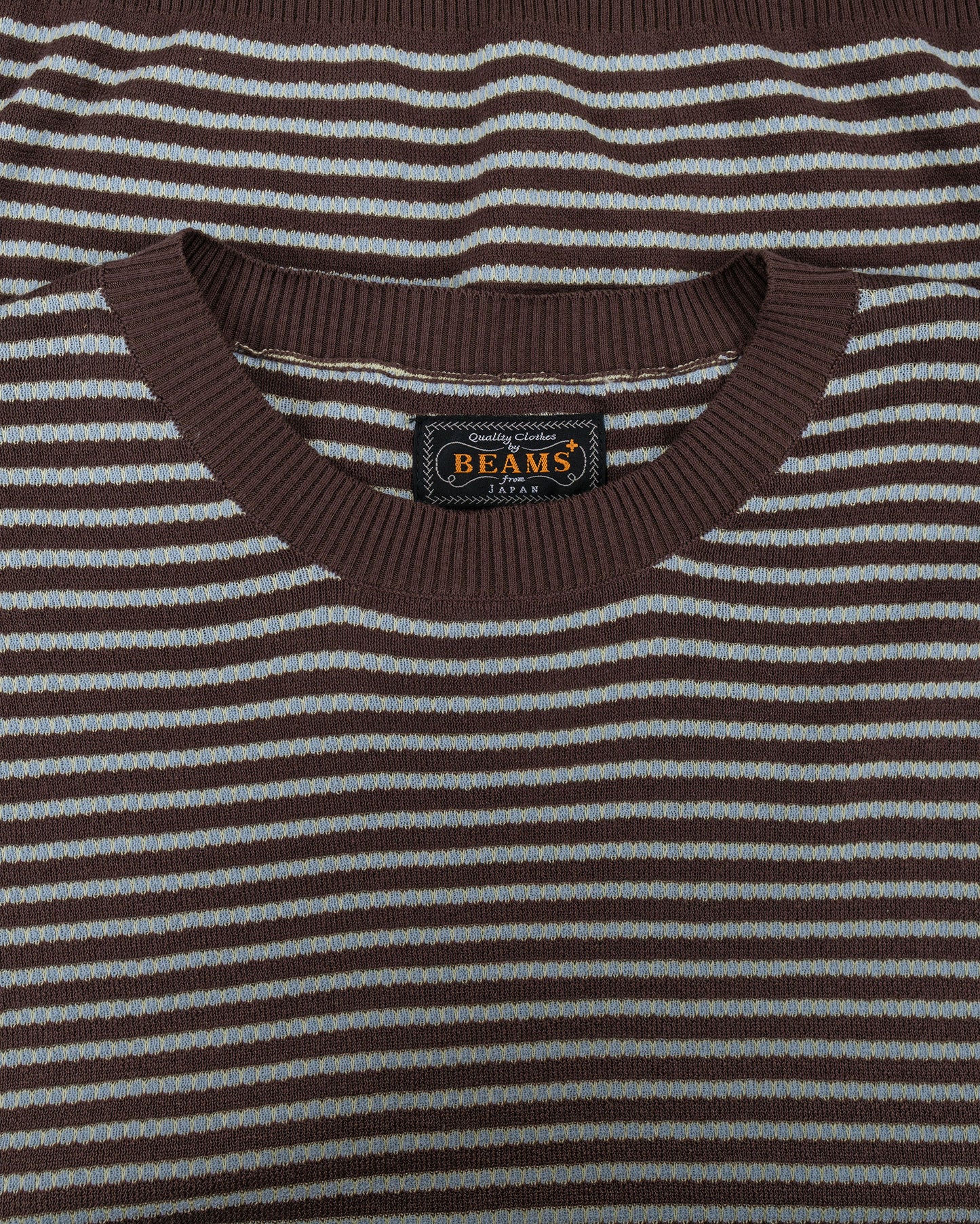 lost & found Beams Plus Beams Plus Knit Tee Dot Pattern Jacquard Brown