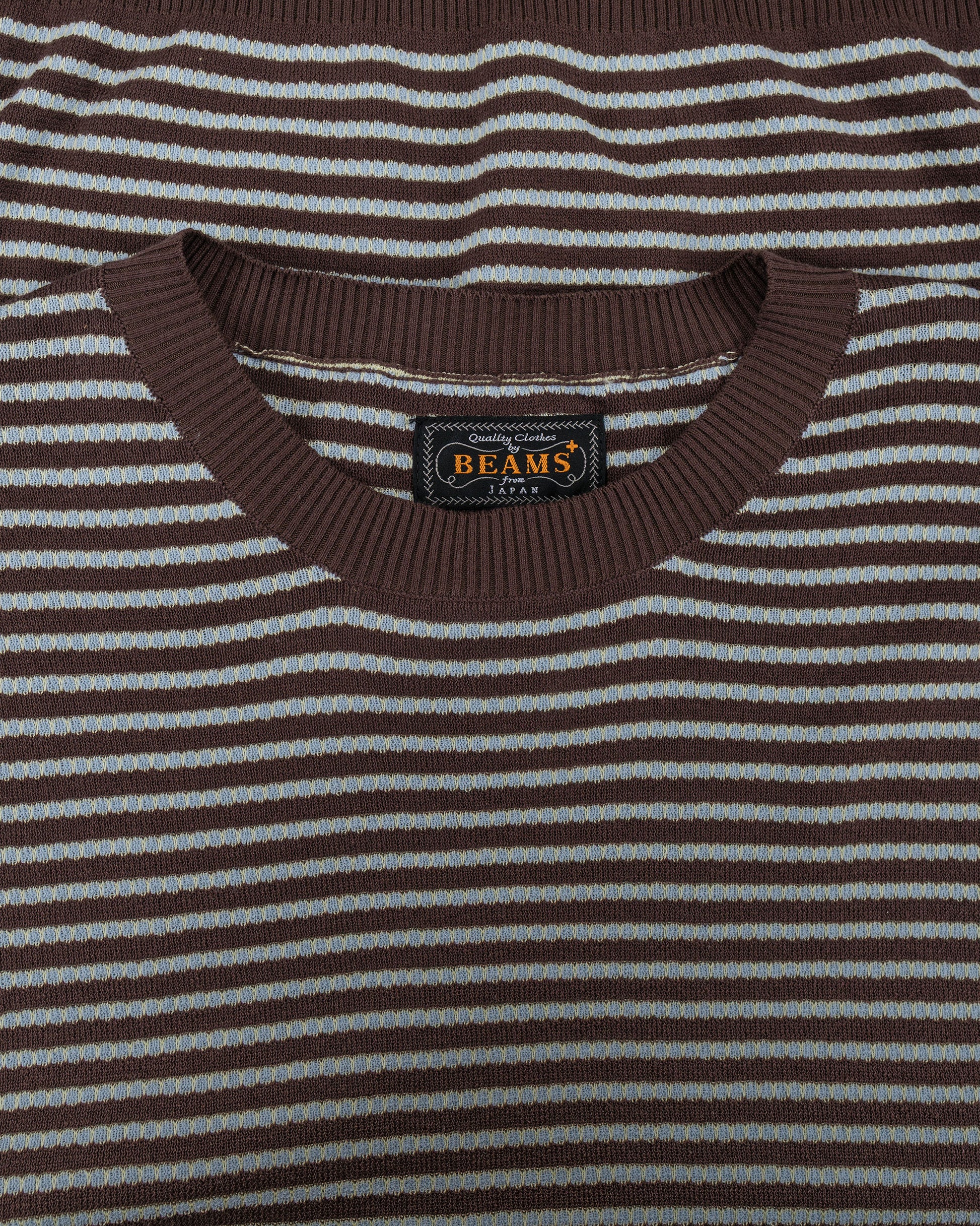 lost & found Beams Plus Beams Plus Knit Tee Dot Pattern Jacquard Brown