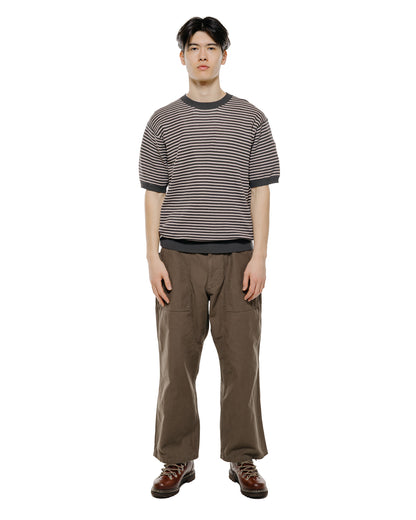 lost & found Beams Plus Beams Plus Knit Tee Dot Pattern Jacquard Charcoal Grey