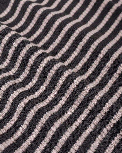 lost & found Beams Plus Beams Plus Knit Tee Dot Pattern Jacquard Charcoal Grey