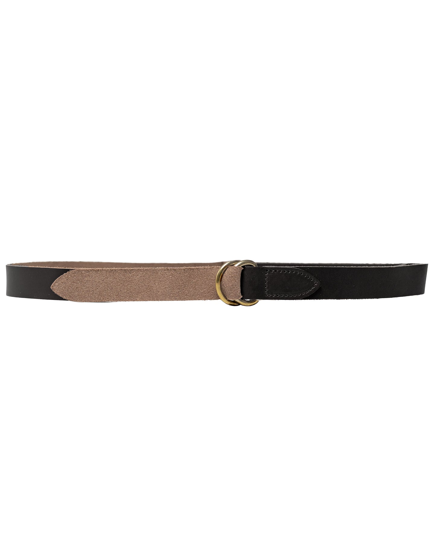 Beams Plus Leather Double Ring Belt Black