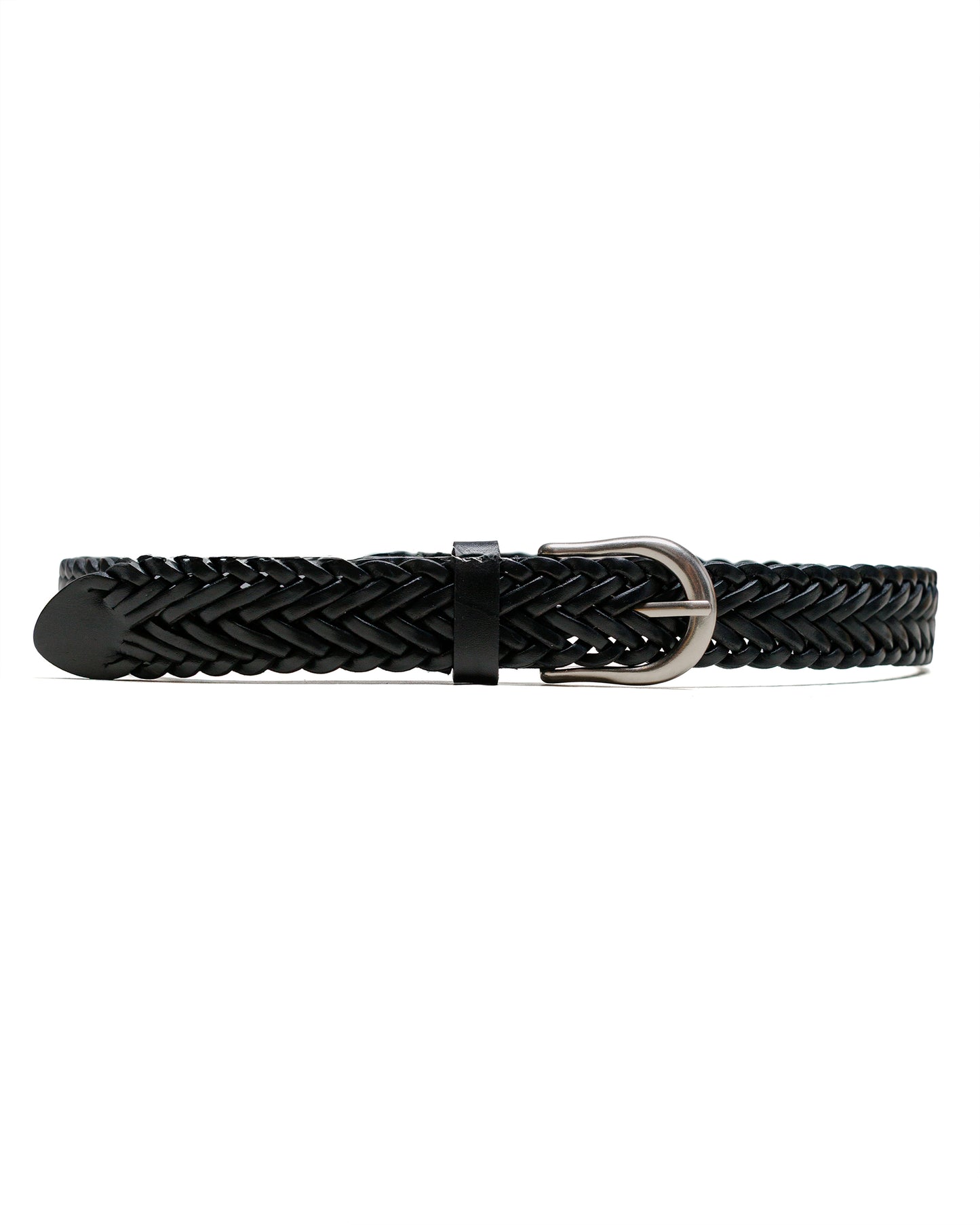 lost & found Beams Plus Beams Plus Leather Mesh Belt Black