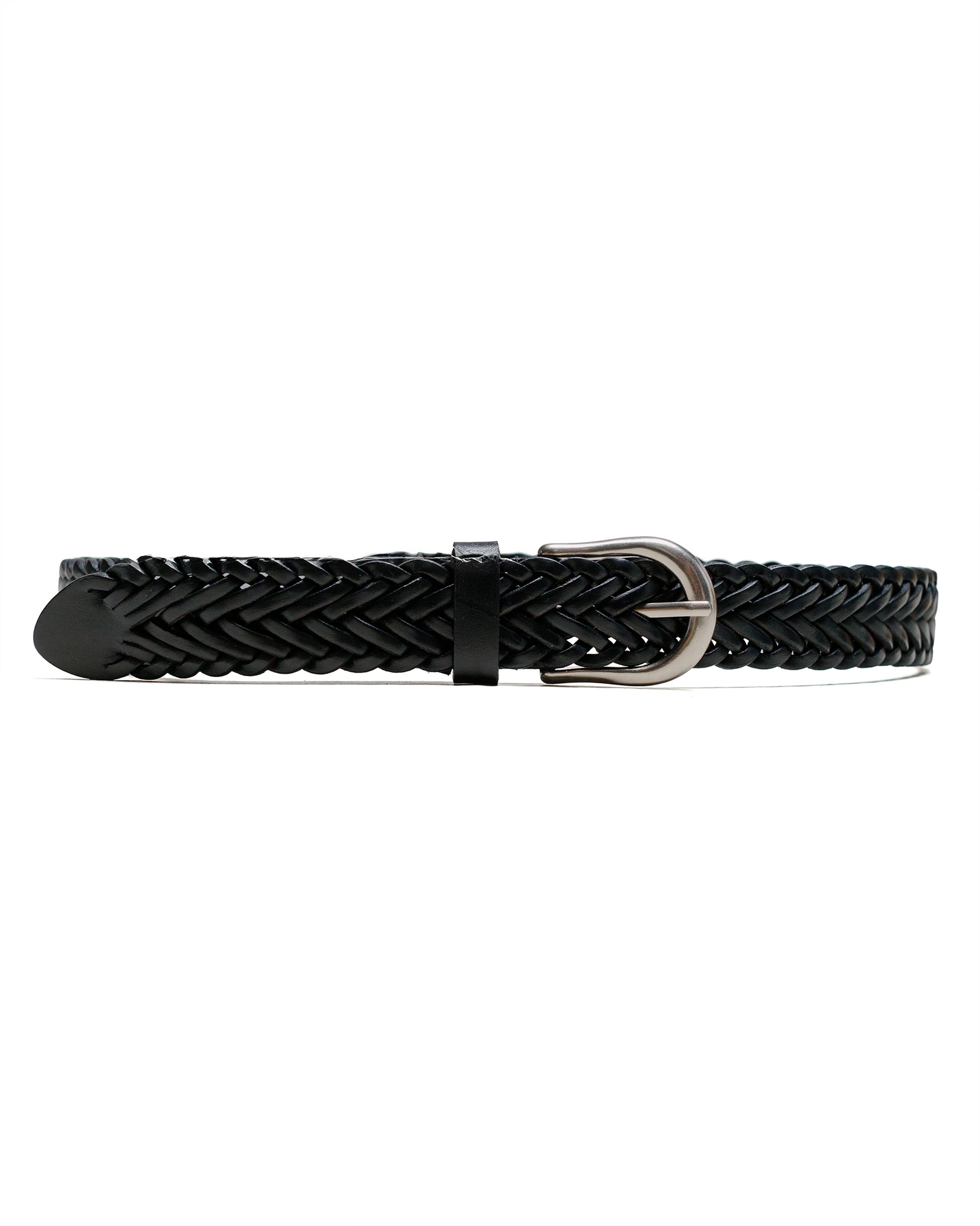 lost & found Beams Plus Beams Plus Leather Mesh Belt Black