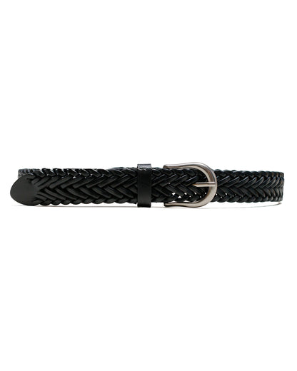 lost & found Beams Plus Beams Plus Leather Mesh Belt Black