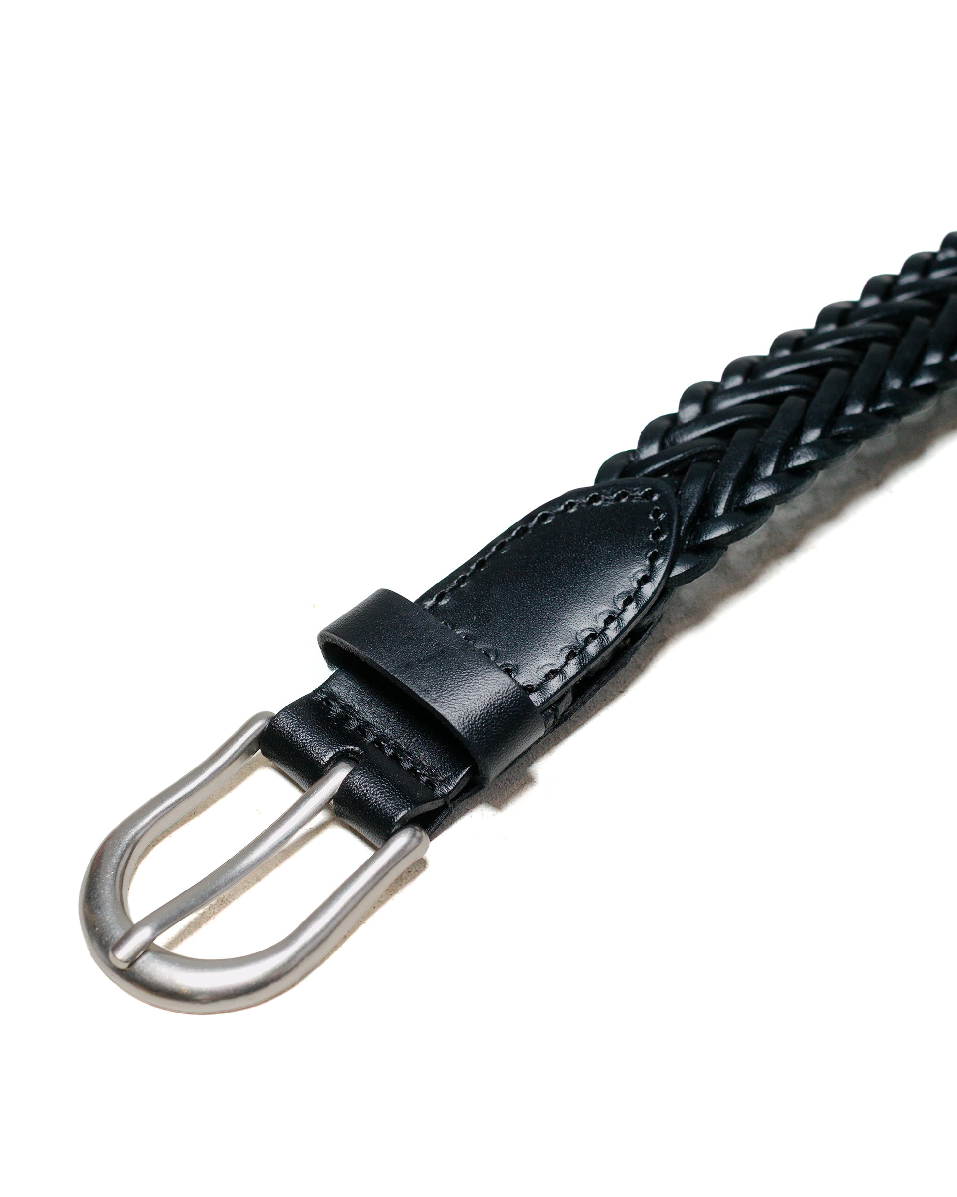 lost & found Beams Plus Beams Plus Leather Mesh Belt Black