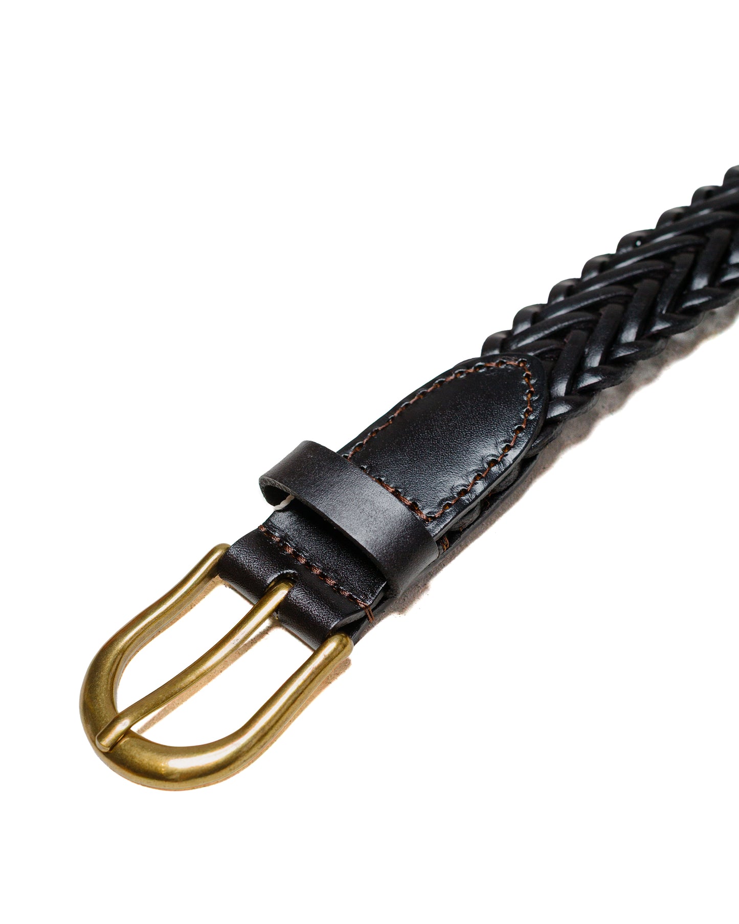 lost & found Beams Plus Beams Plus Leather Mesh Belt Brown