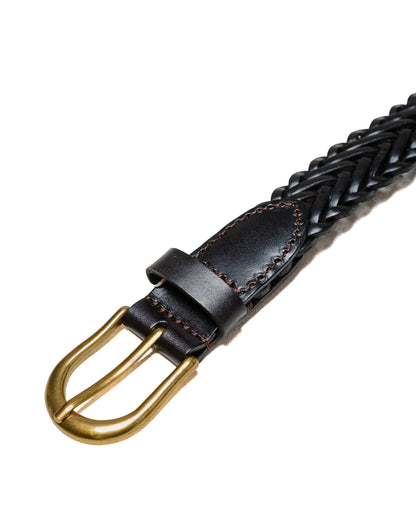 lost & found Beams Plus Beams Plus Leather Mesh Belt Brown