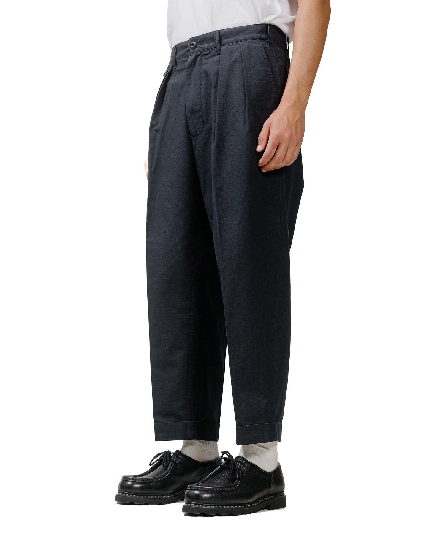 lost & found Beams Plus Beams Plus Lost & Found 2Pleats Cotton Ripstop Black