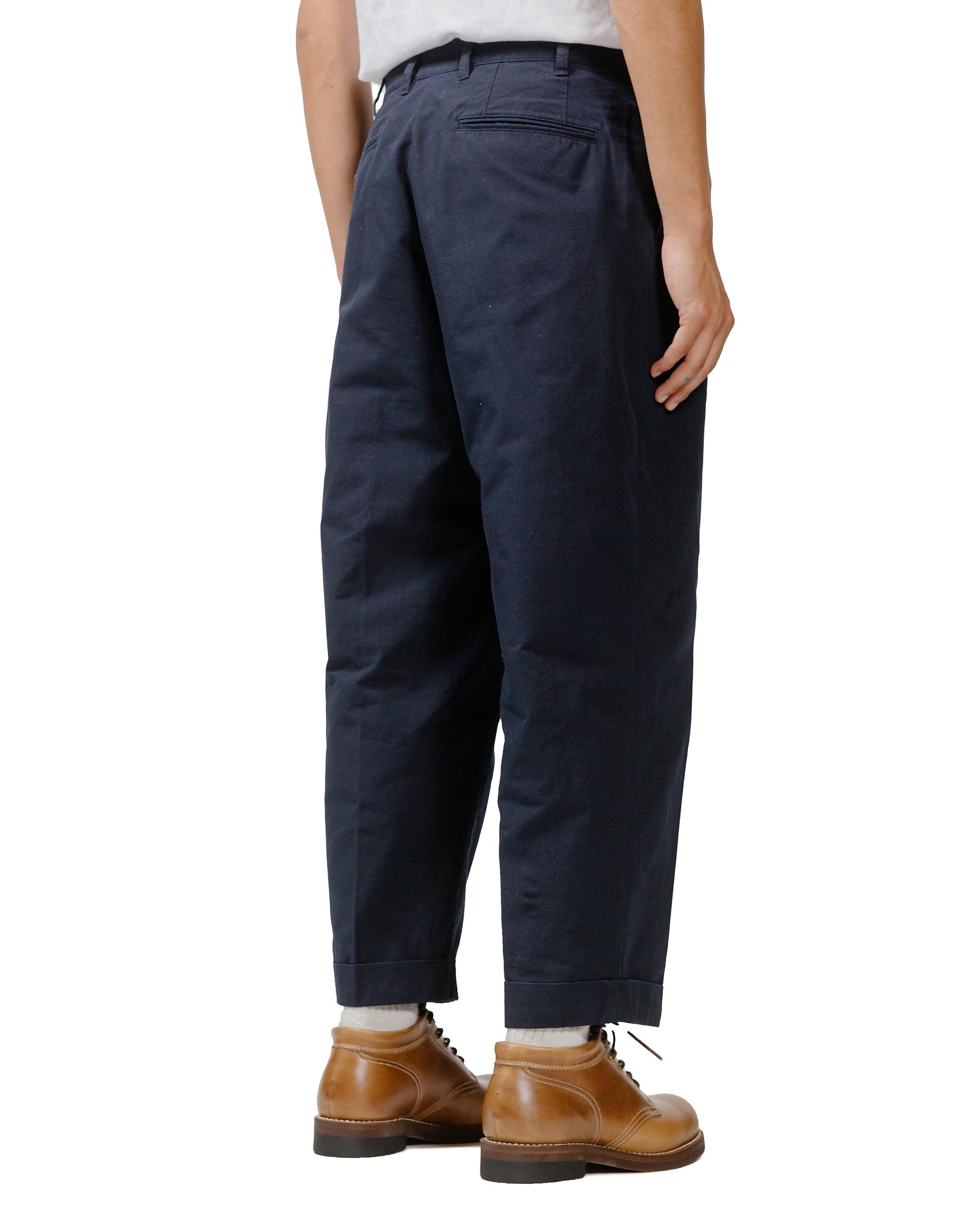 lost & found Beams Plus Beams Plus Lost & Found 2Pleats Cotton Ripstop Navy