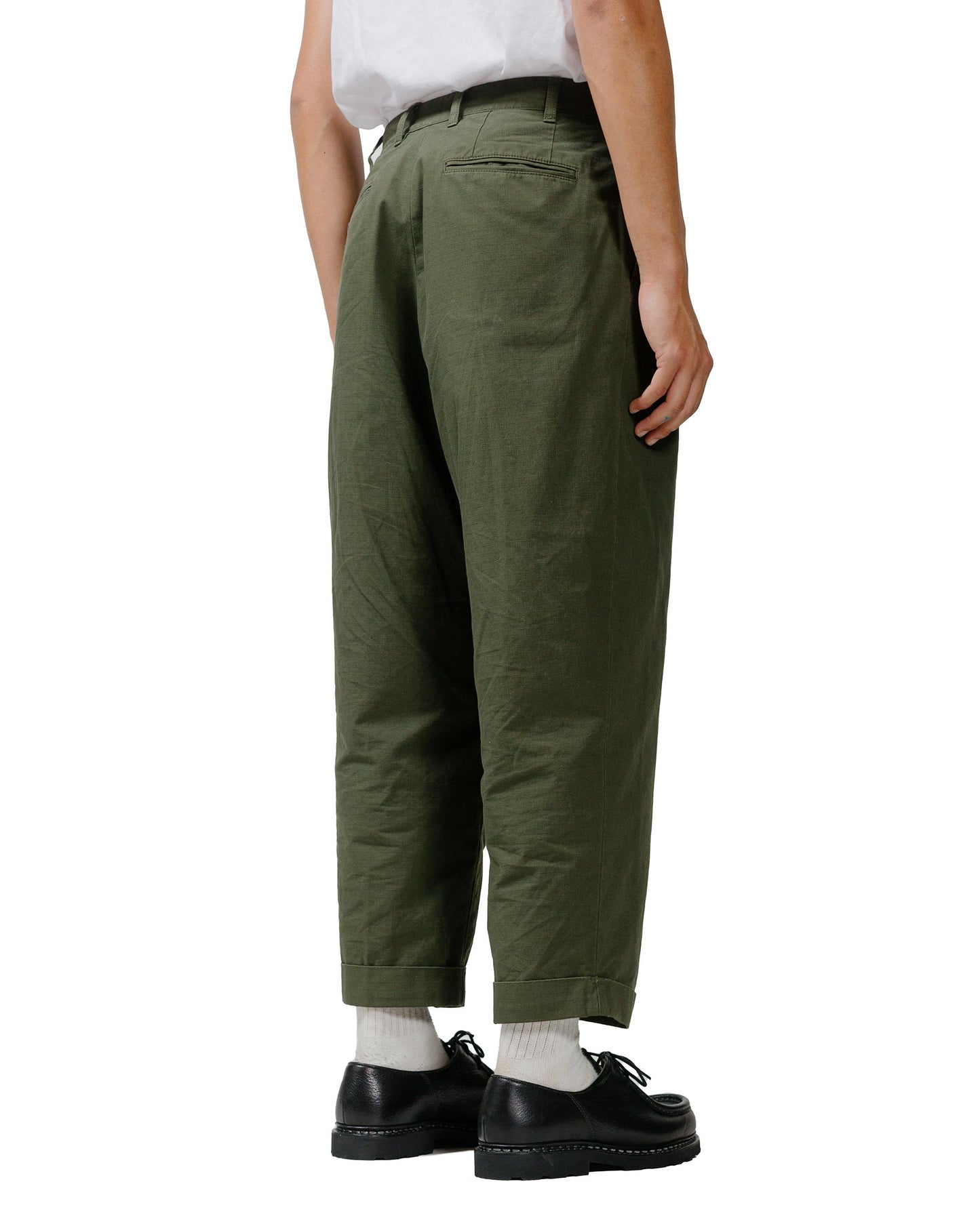lost & found Beams Plus Beams Plus Lost & Found 2Pleats Cotton Ripstop Olive