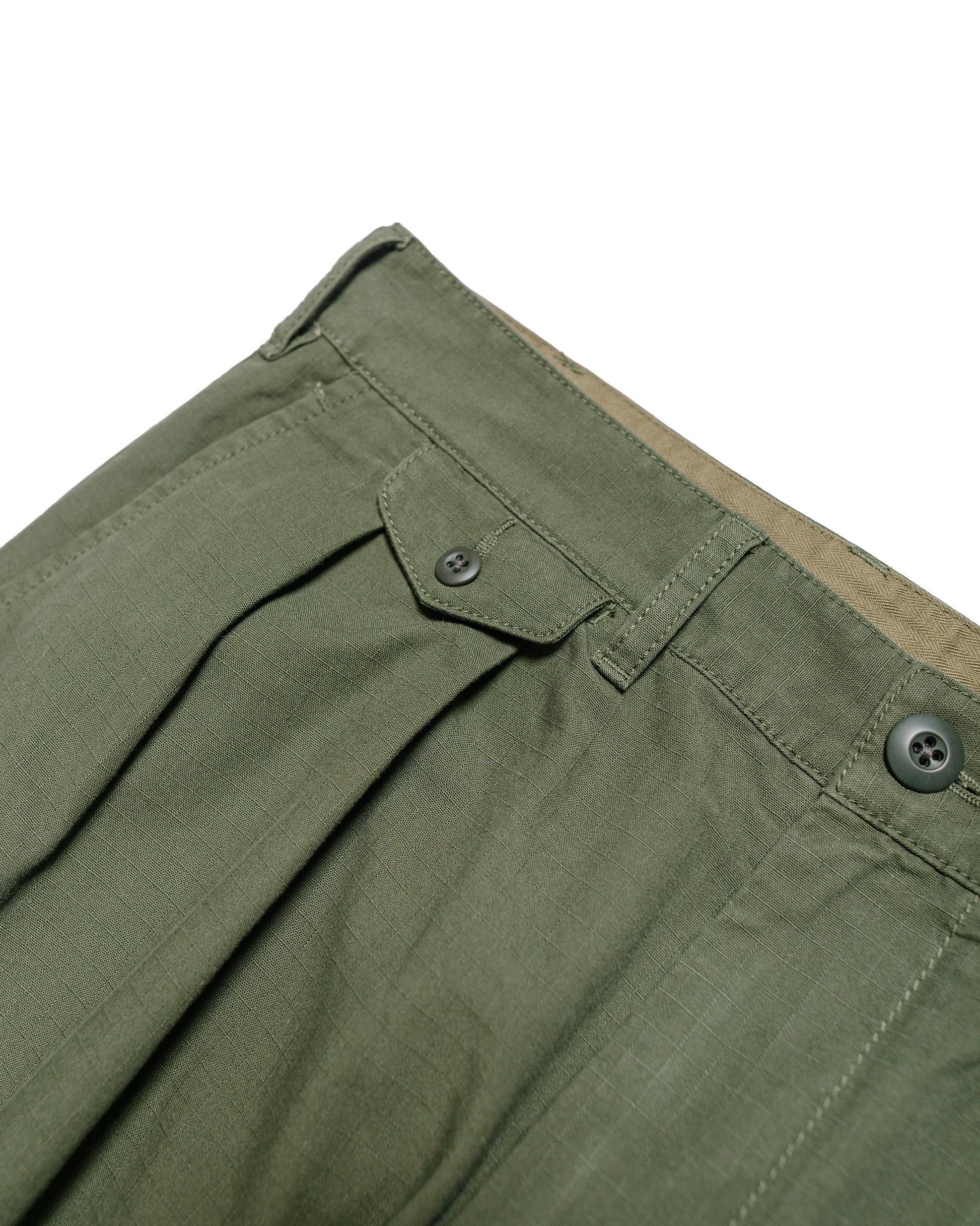 lost & found Beams Plus Beams Plus Lost & Found 2Pleats Cotton Ripstop Olive