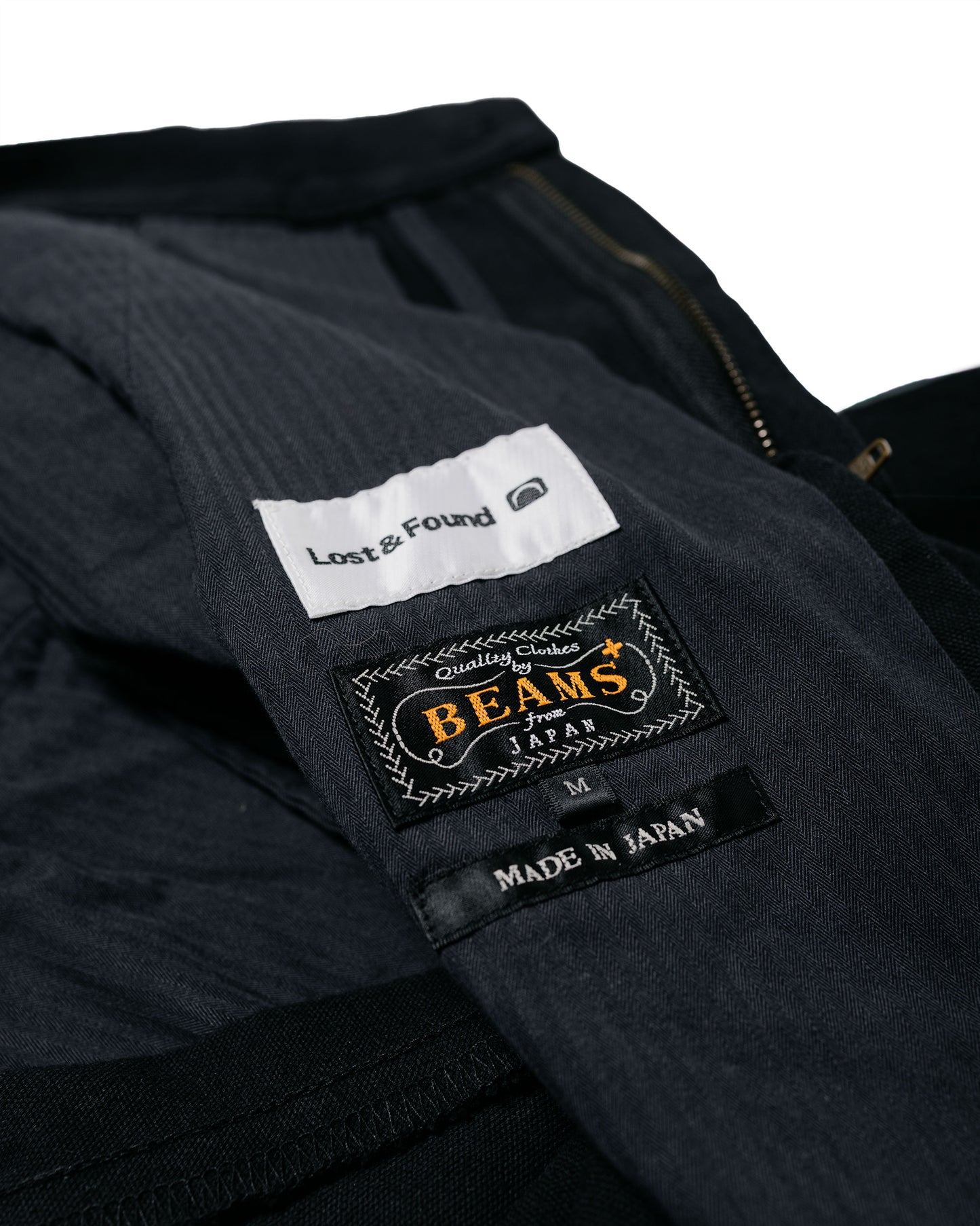 Beams Plus Lost & Found 2Pleats Trousers Cotton Linen Black