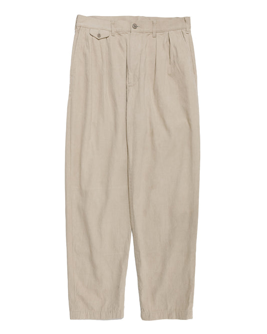lost & found Beams Plus Beams Plus Lost & Found 2Pleats Trousers Cotton Linen Khaki