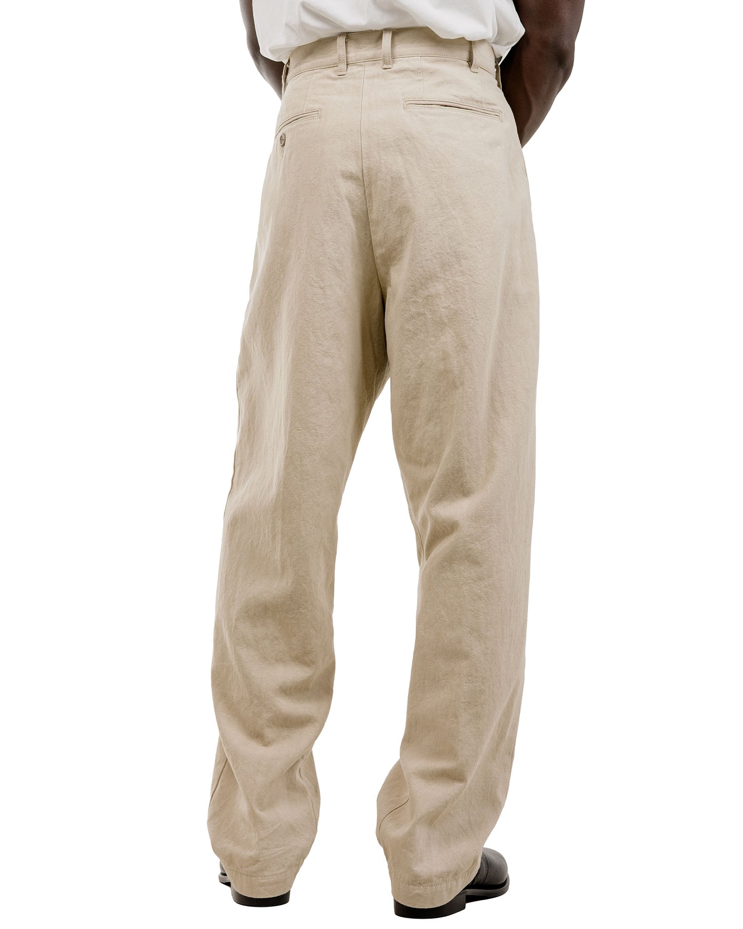 lost & found Beams Plus Beams Plus Lost & Found 2Pleats Trousers Cotton Linen Khaki
