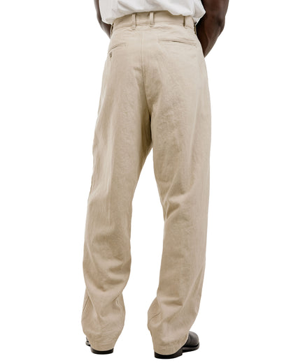 lost & found Beams Plus Beams Plus Lost & Found 2Pleats Trousers Cotton Linen Khaki