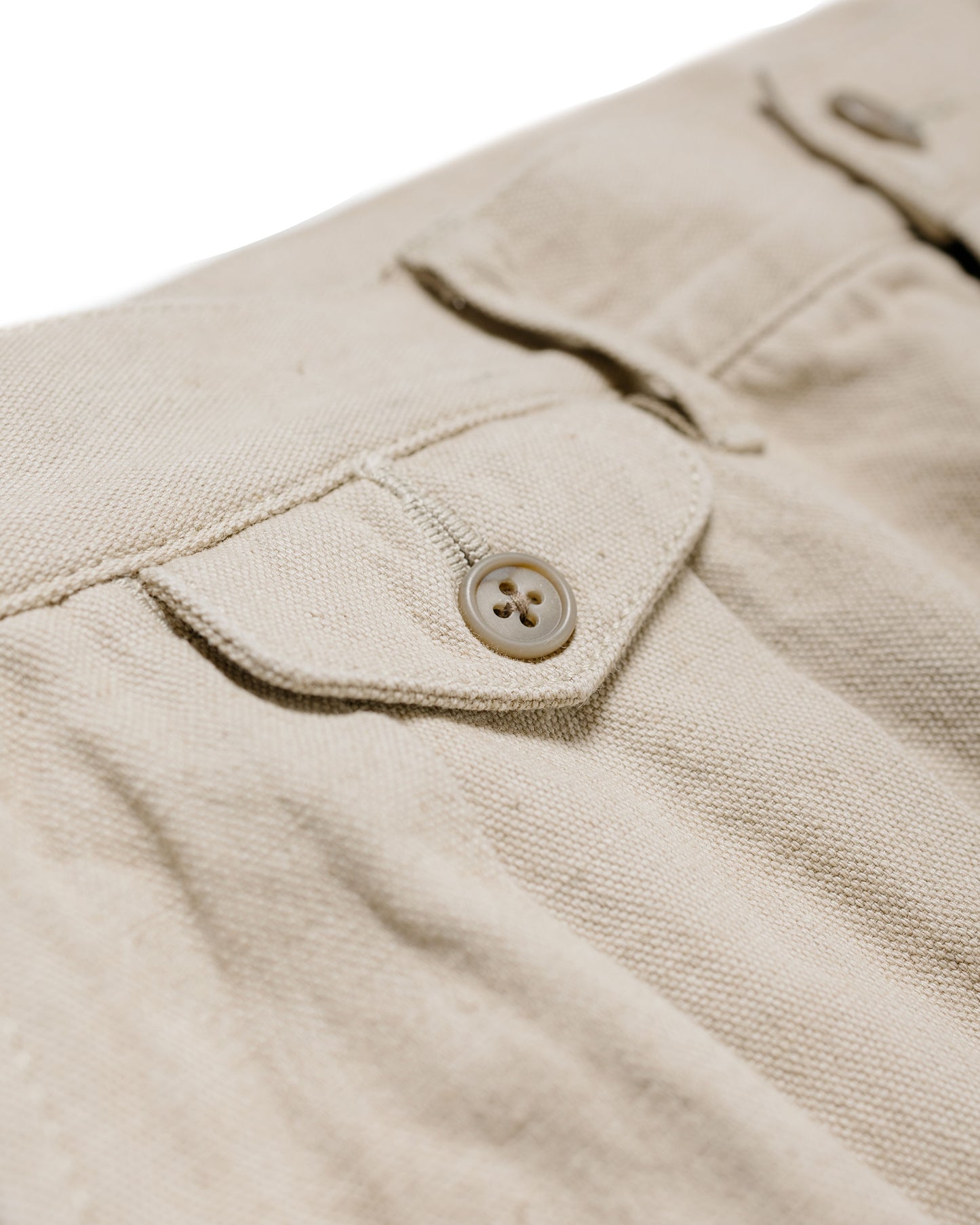 lost & found Beams Plus Beams Plus Lost & Found 2Pleats Trousers Cotton Linen Khaki