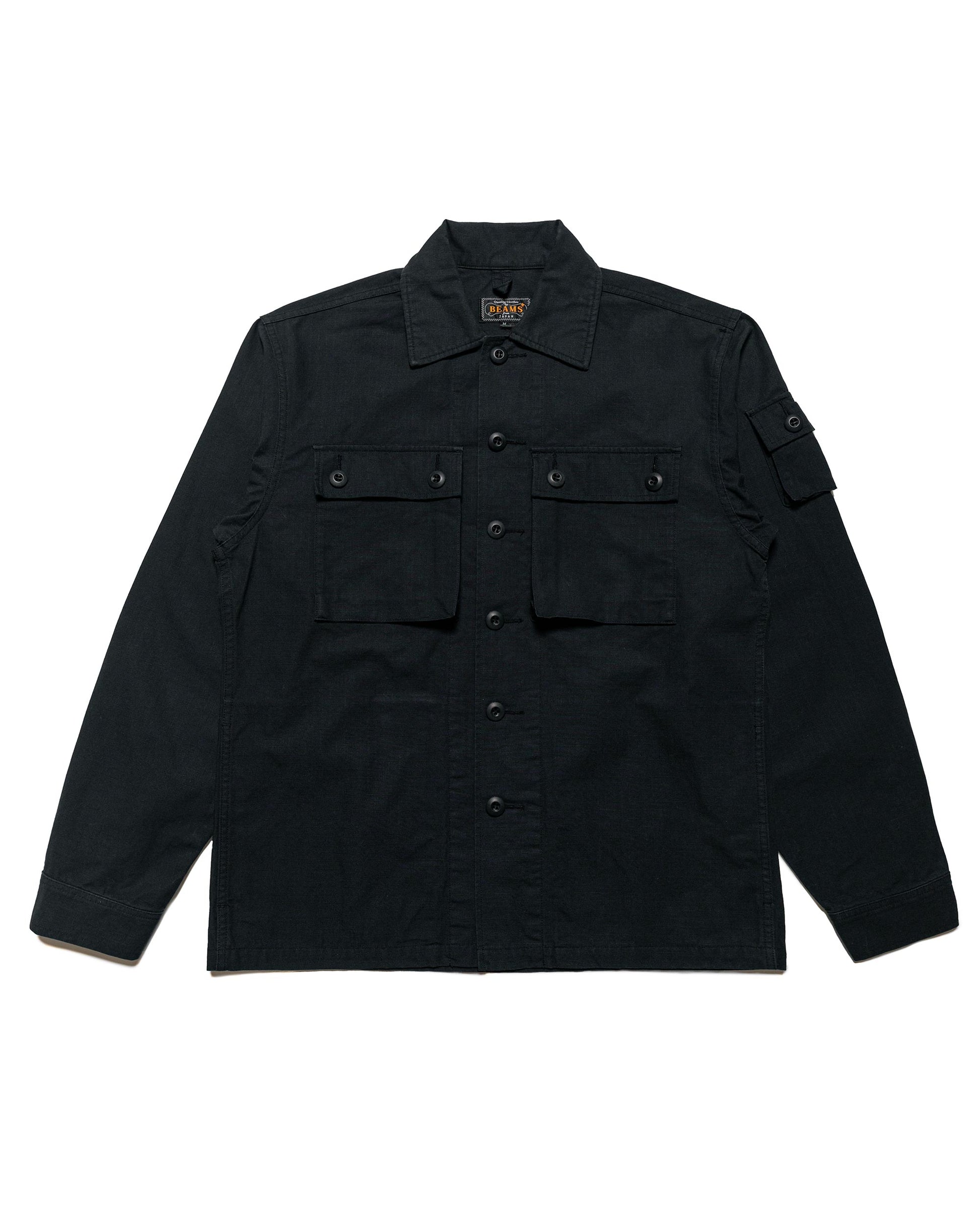 lost & found Beams Plus Beams Plus Lost & Found MIL SHT-JAC Cotton Ripstop Black