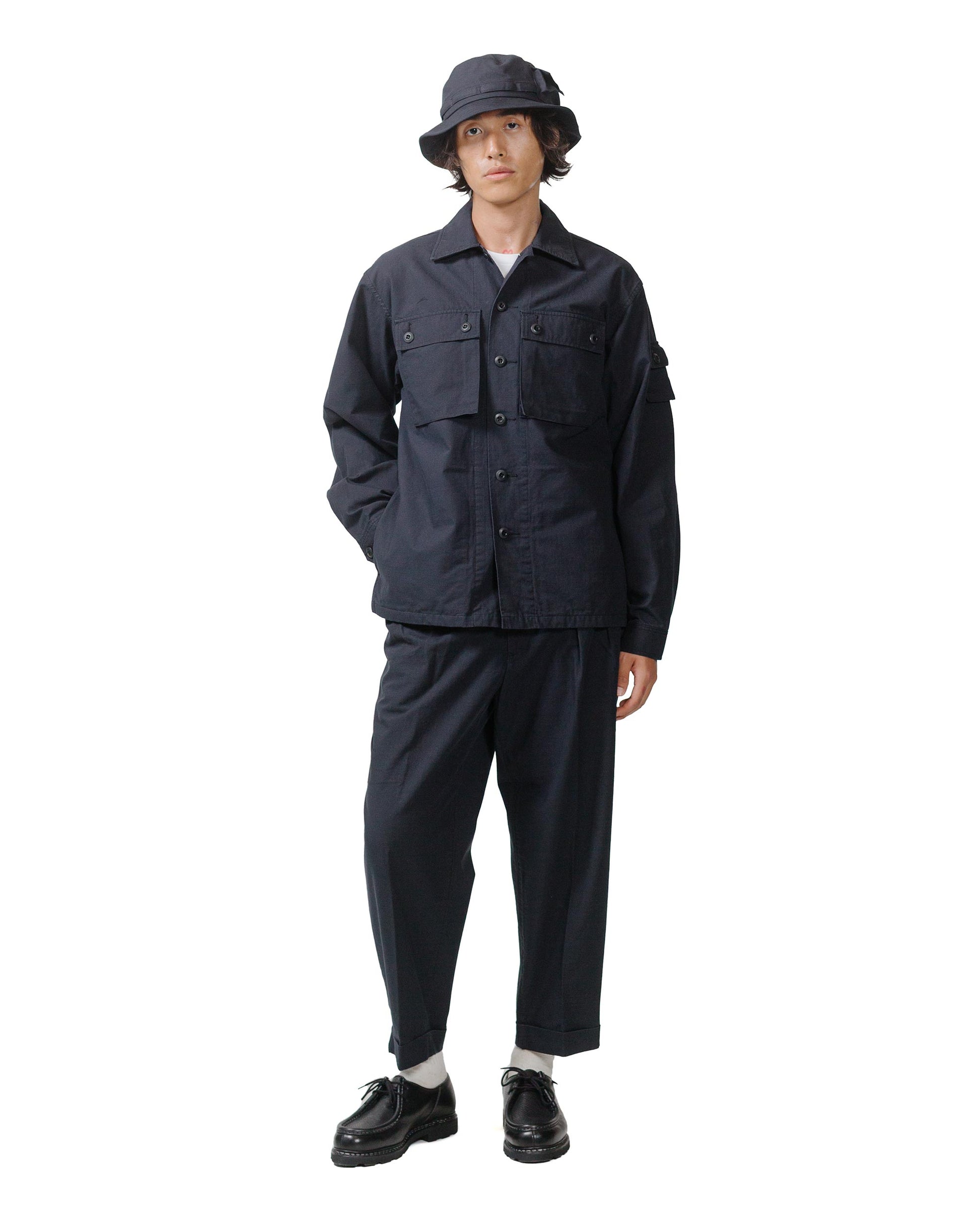 lost & found Beams Plus Beams Plus Lost & Found MIL SHT-JAC Cotton Ripstop Black