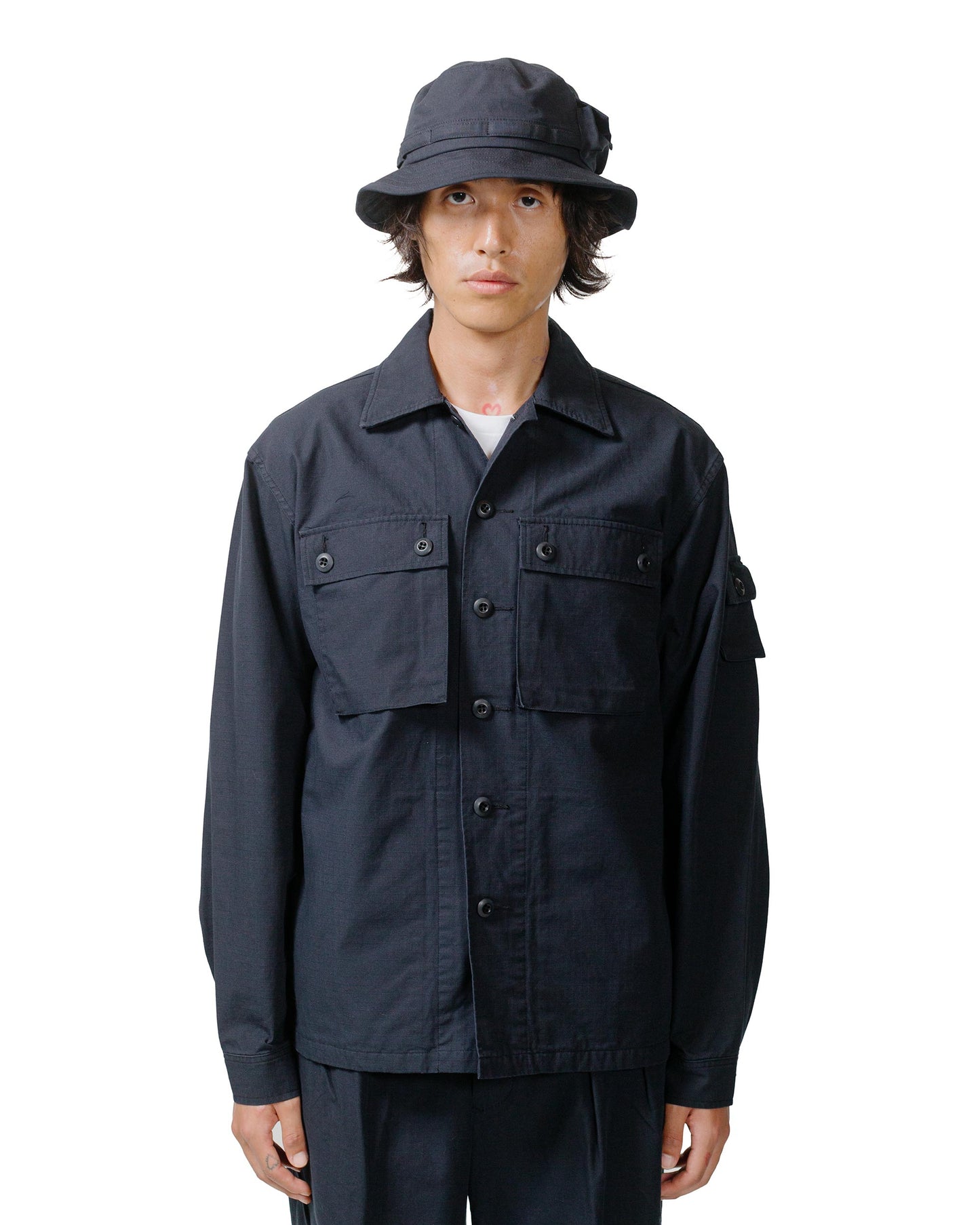 lost & found Beams Plus Beams Plus Lost & Found MIL SHT-JAC Cotton Ripstop Black