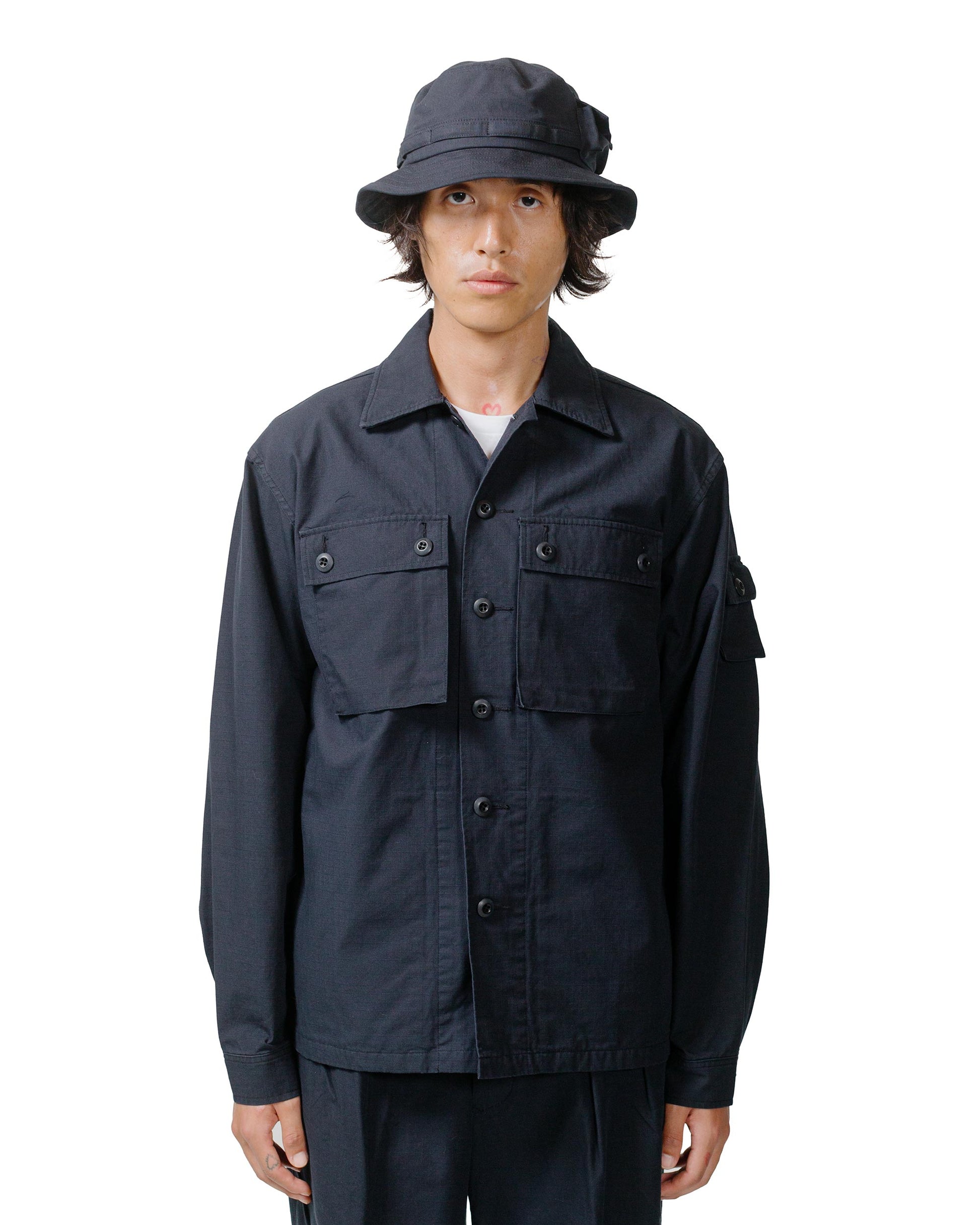 lost & found Beams Plus Beams Plus Lost & Found MIL SHT-JAC Cotton Ripstop Black