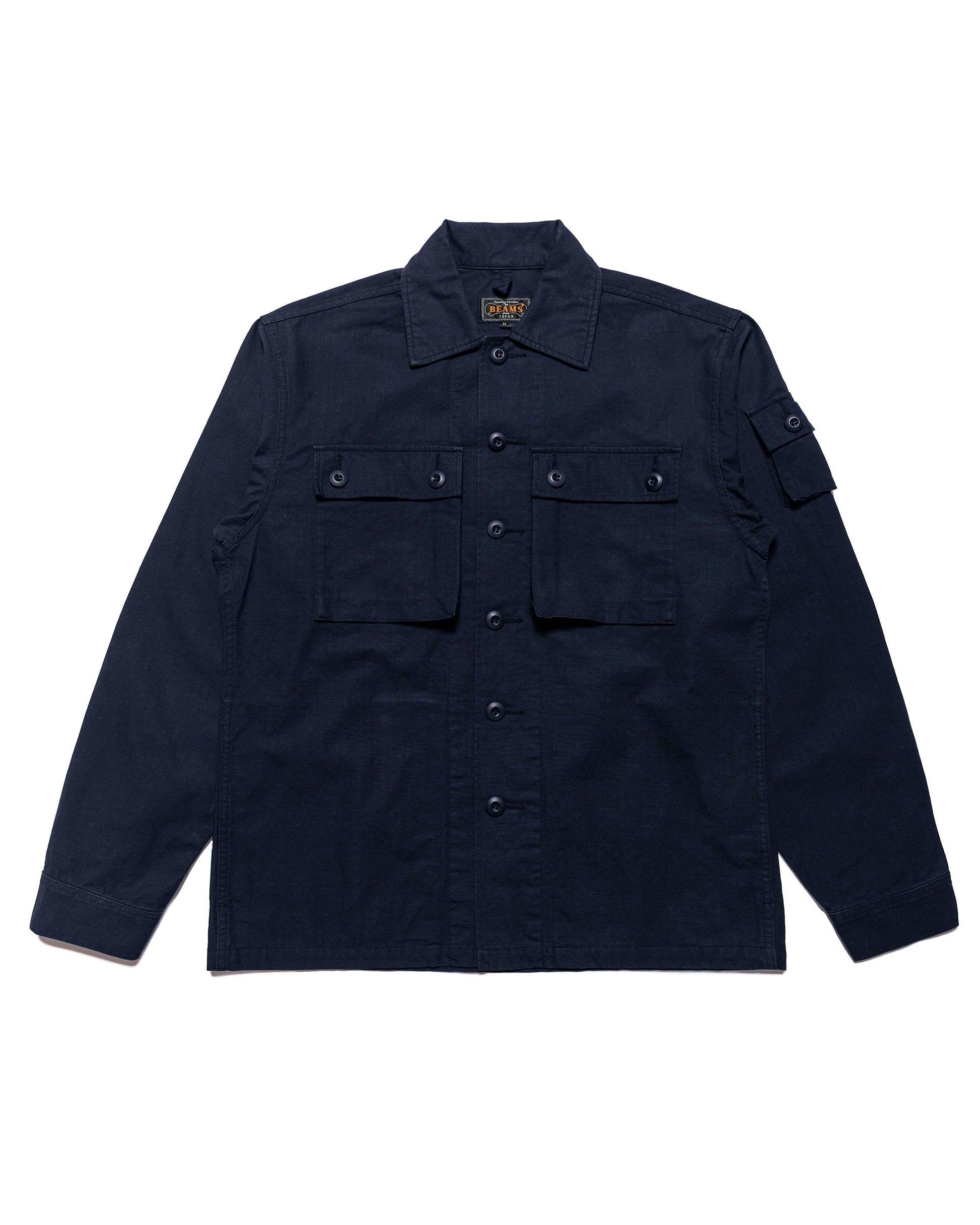 lost & found Beams Plus Beams Plus Lost & Found MIL SHT-JAC Cotton Ripstop Navy