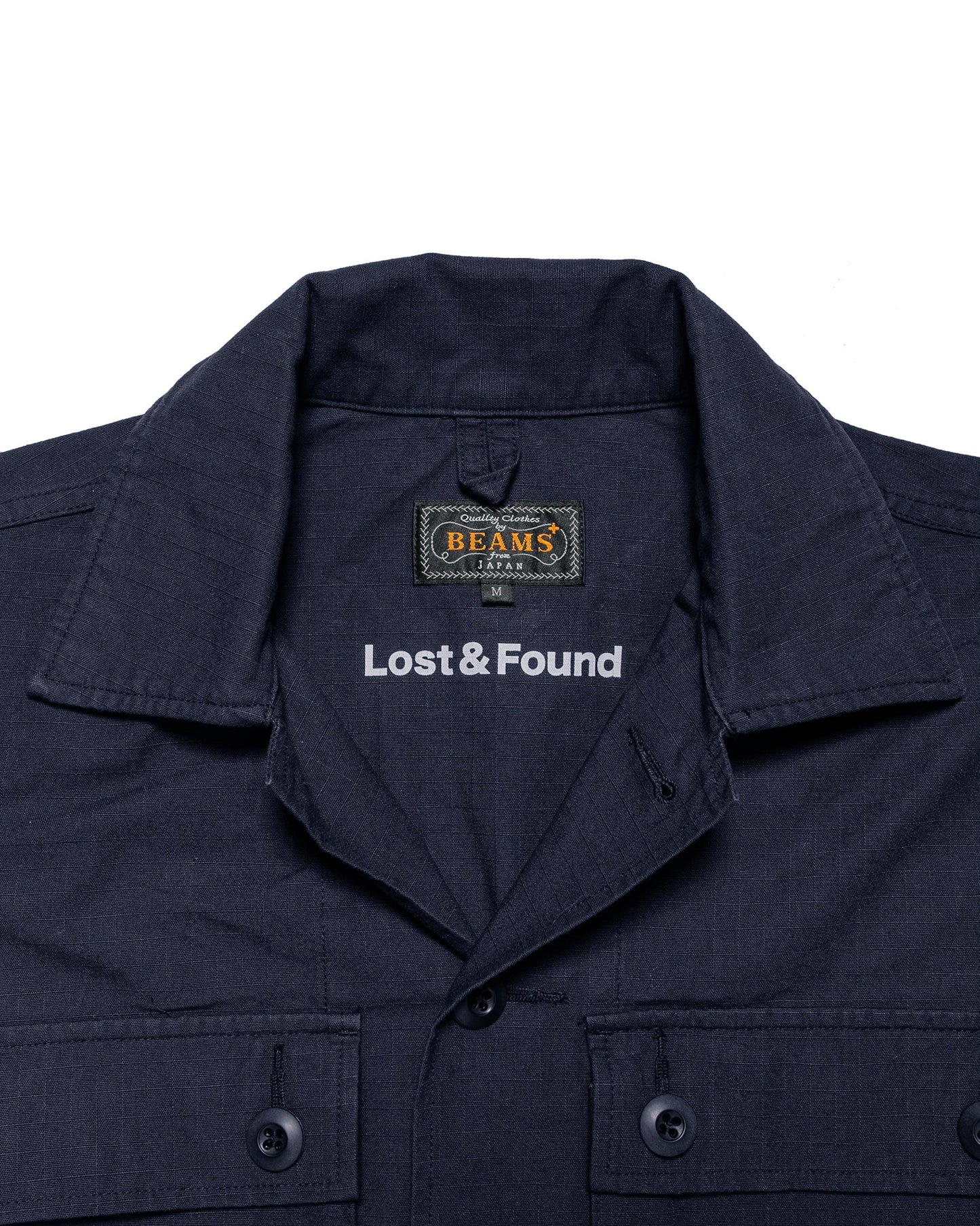 lost & found Beams Plus Beams Plus Lost & Found MIL SHT-JAC Cotton Ripstop Navy
