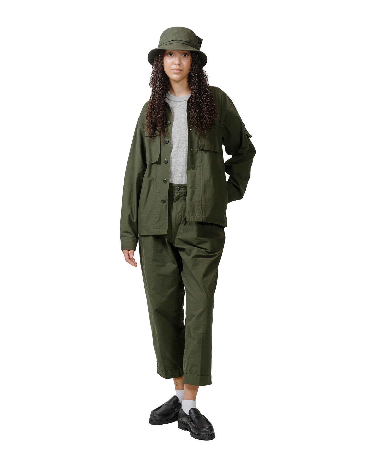 lost & found Beams Plus Beams Plus Lost & Found MIL SHT-JAC Cotton Ripstop Olive