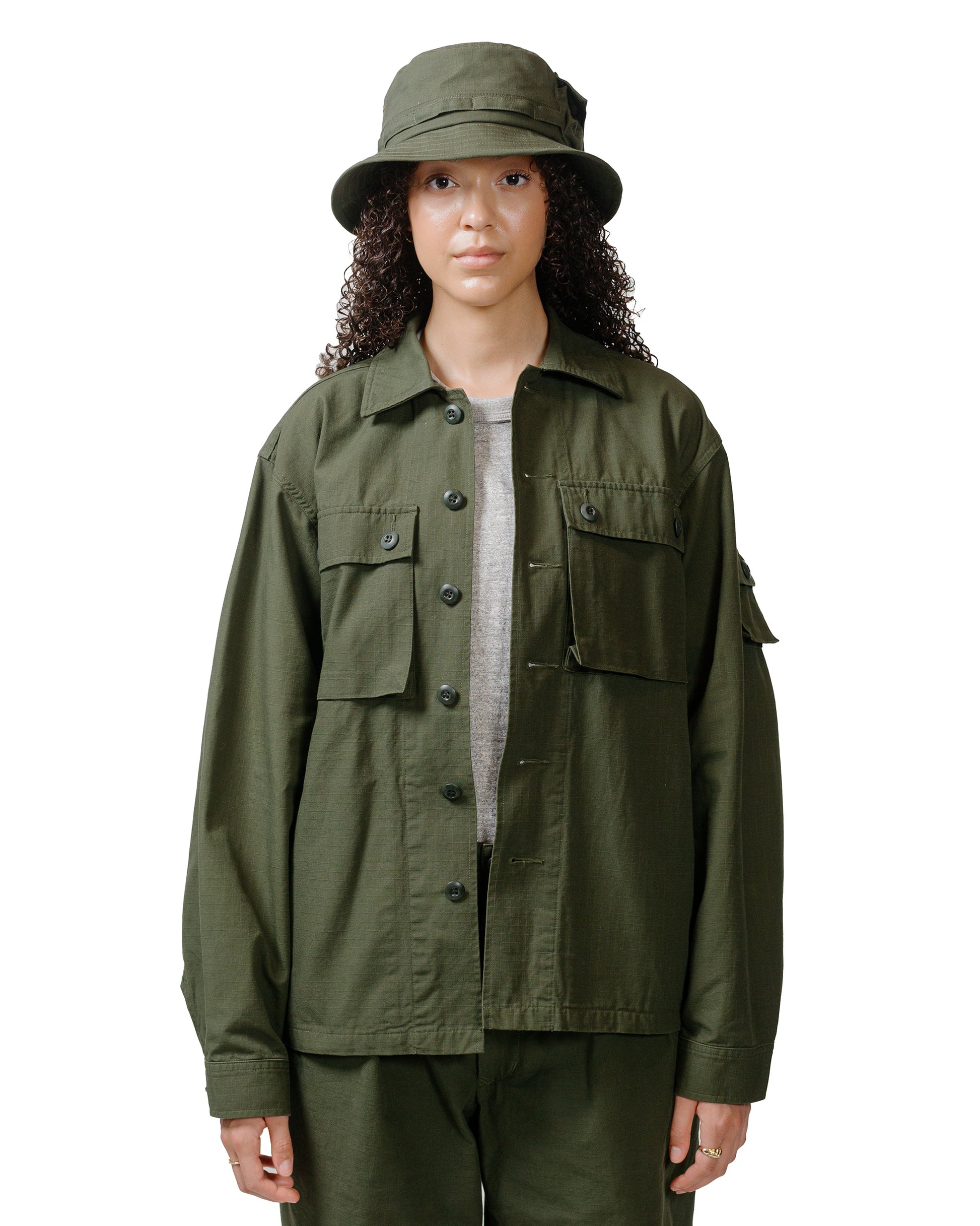 lost & found Beams Plus Beams Plus Lost & Found MIL SHT-JAC Cotton Ripstop Olive