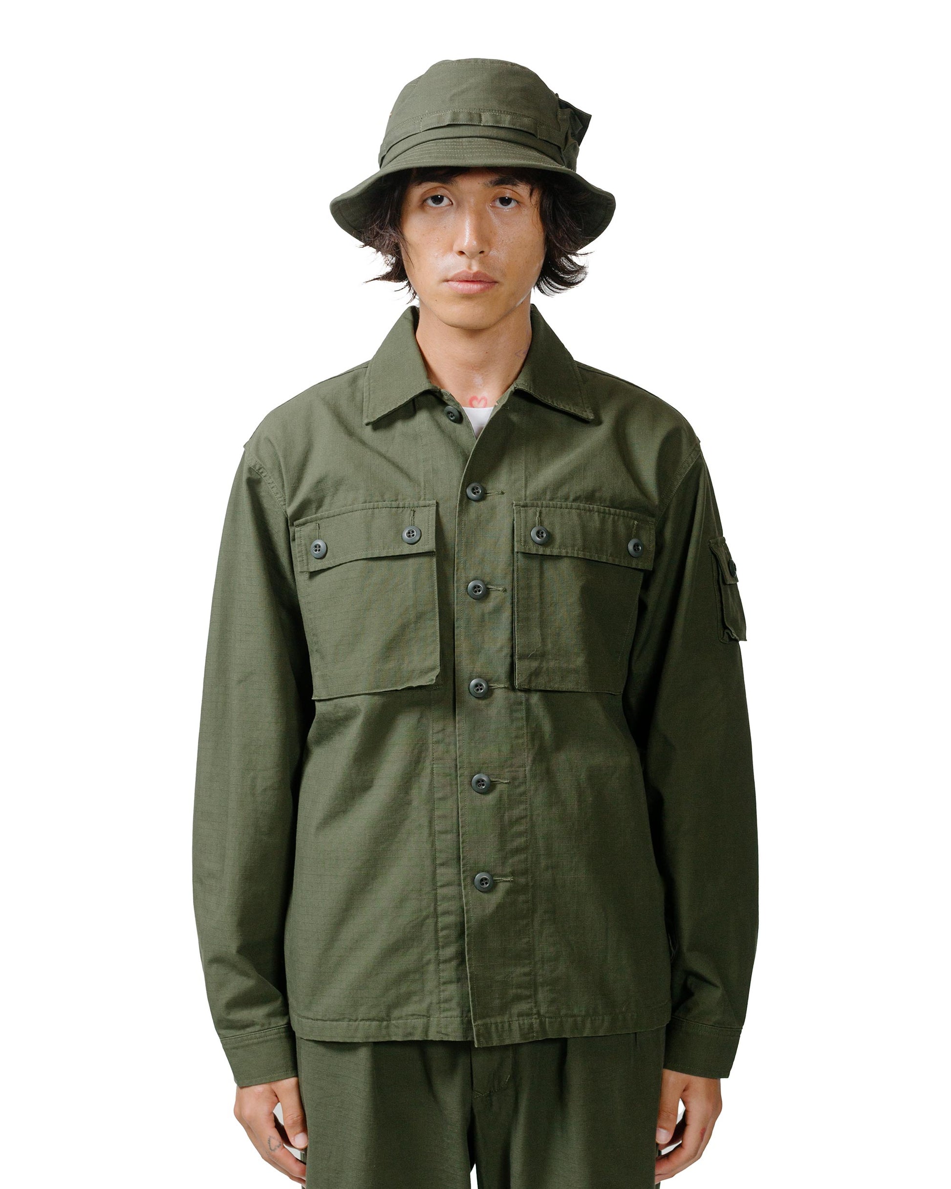 lost & found Beams Plus Beams Plus Lost & Found MIL SHT-JAC Cotton Ripstop Olive
