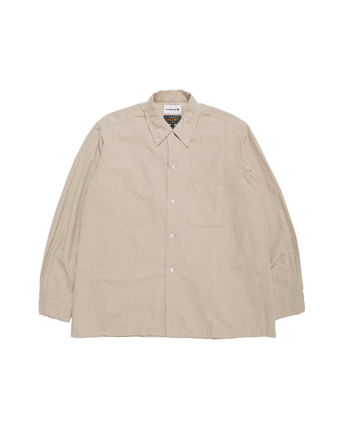 lost & found Beams Plus Beams Plus Lost & Found Open B.D. Linen Cotton Beige