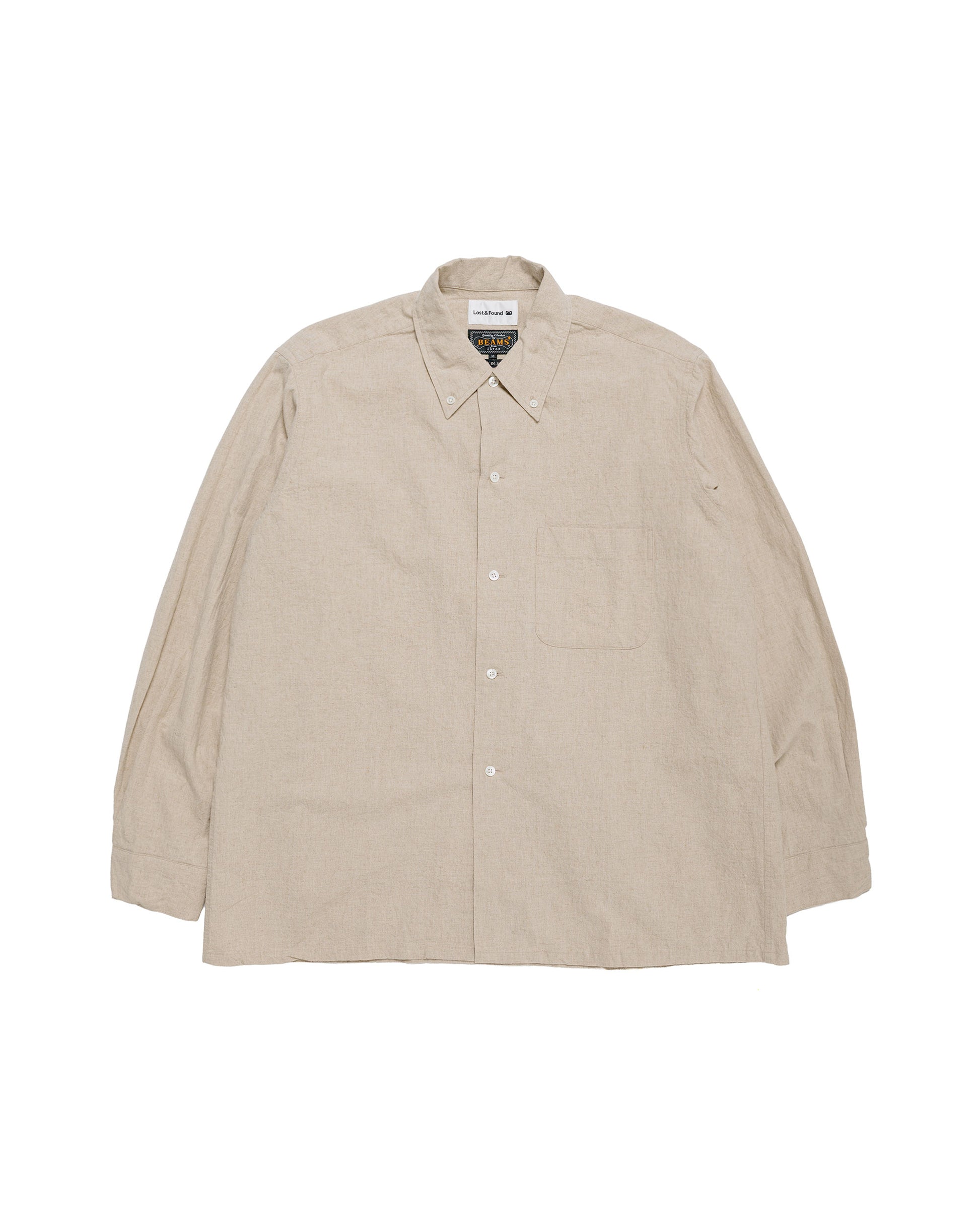 lost & found Beams Plus Beams Plus Lost & Found Open B.D. Linen Cotton Beige