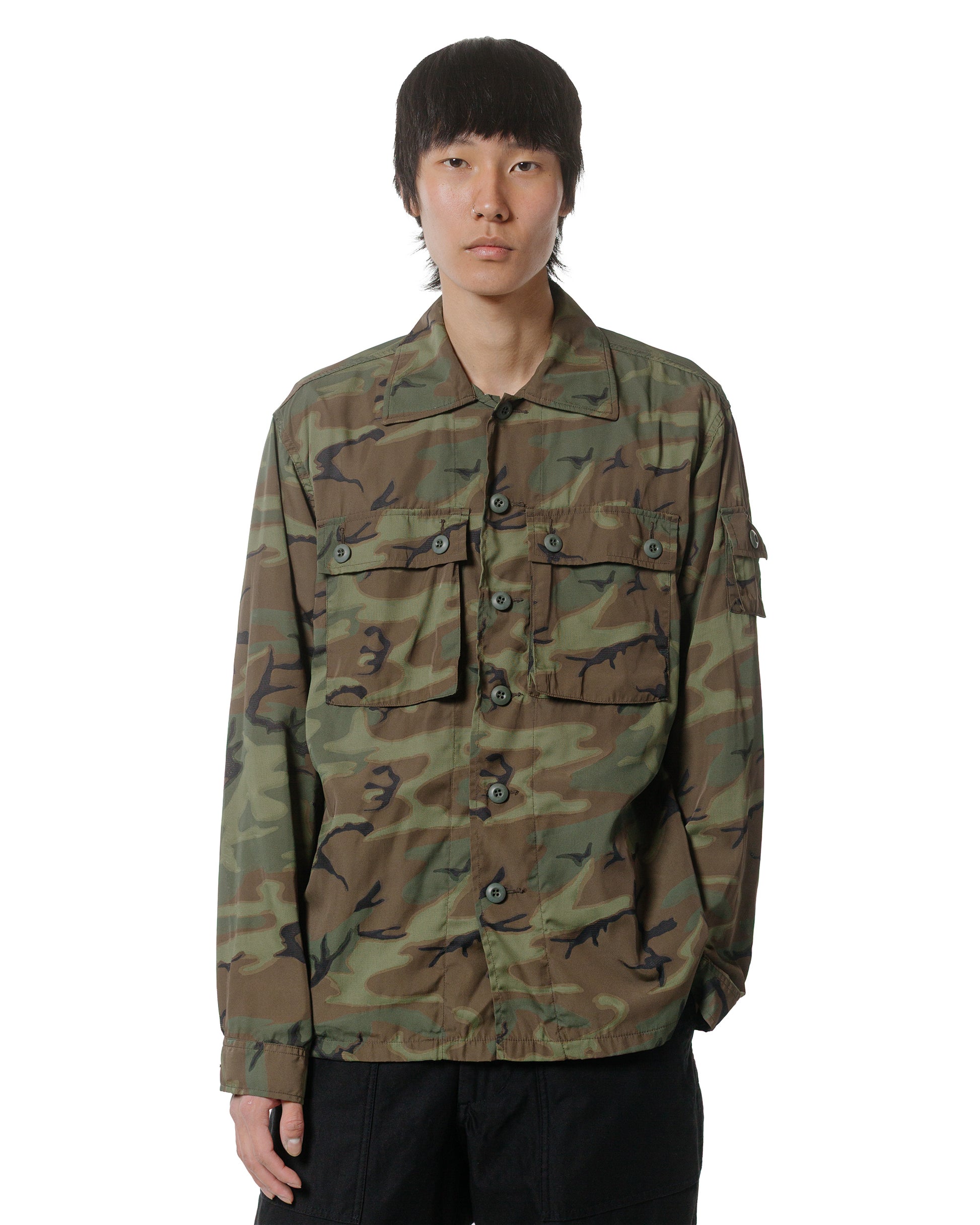 lost & found Beams Plus Beams Plus MIL-SHT Mesh Camo Jacquard Mapping Print