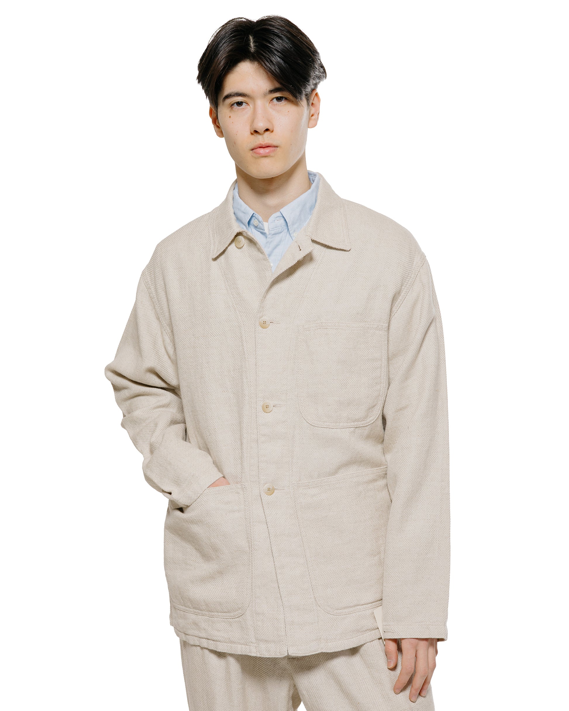lost & found Beams Plus Beams Plus MIL Chore Jacket Cotton Linen Off White