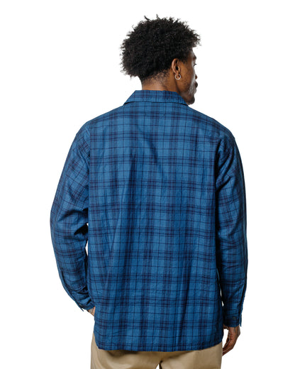 lost & found Beams Plus Beams Plus MIL Open Collar Indigo Dobby Plaid Wide Plaid