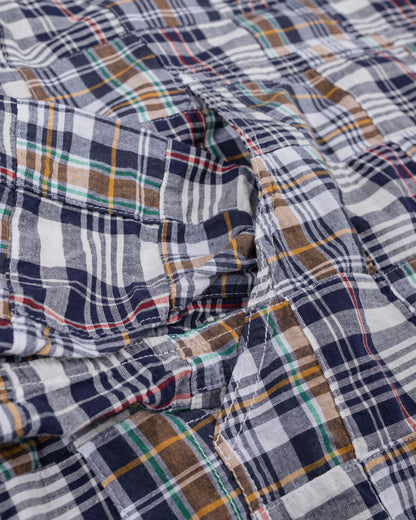 lost & found Beams Plus Beams Plus MIL Smock Patchwork Madras Navy