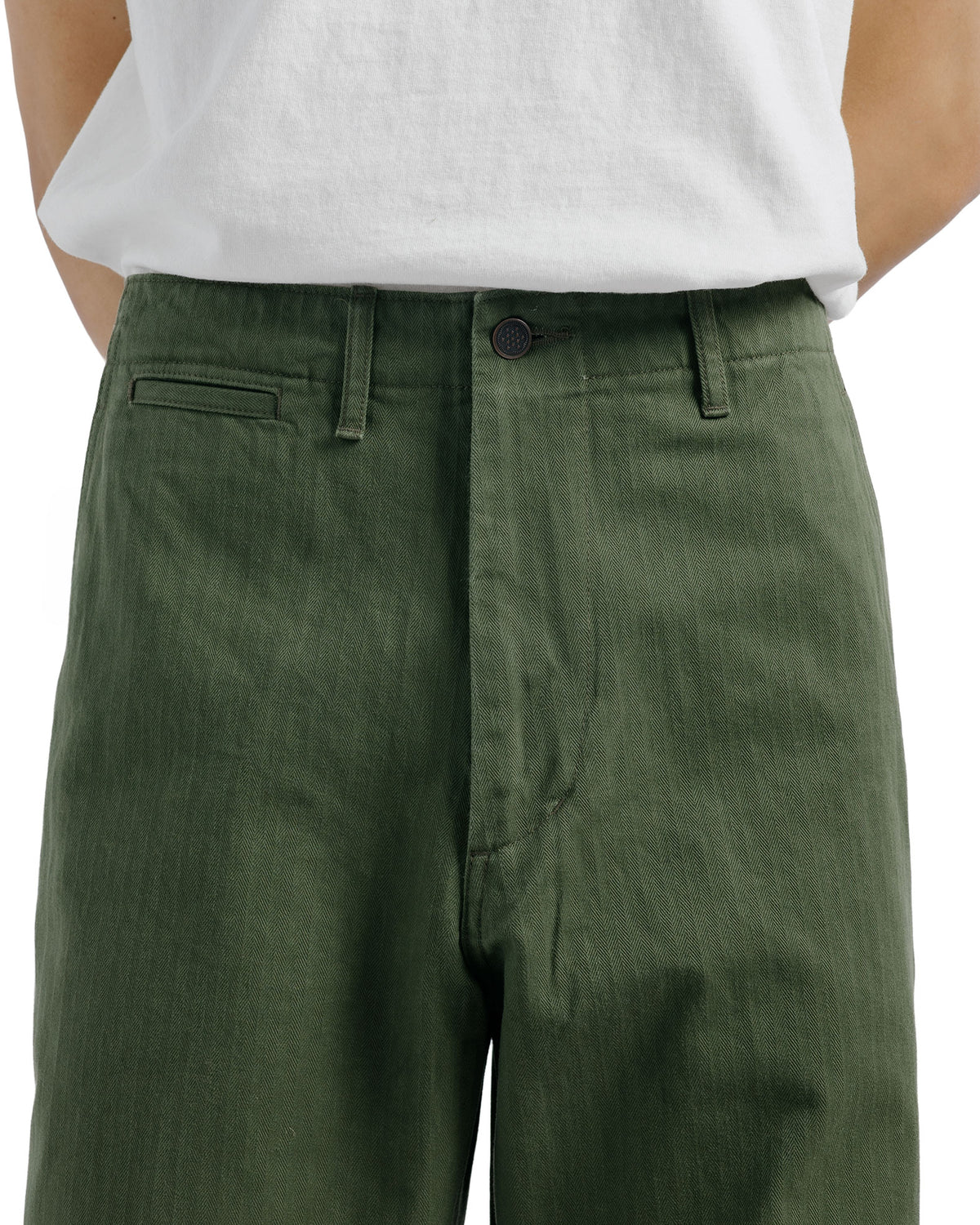 Beams Plus MIL Trousers Herringbone Olive